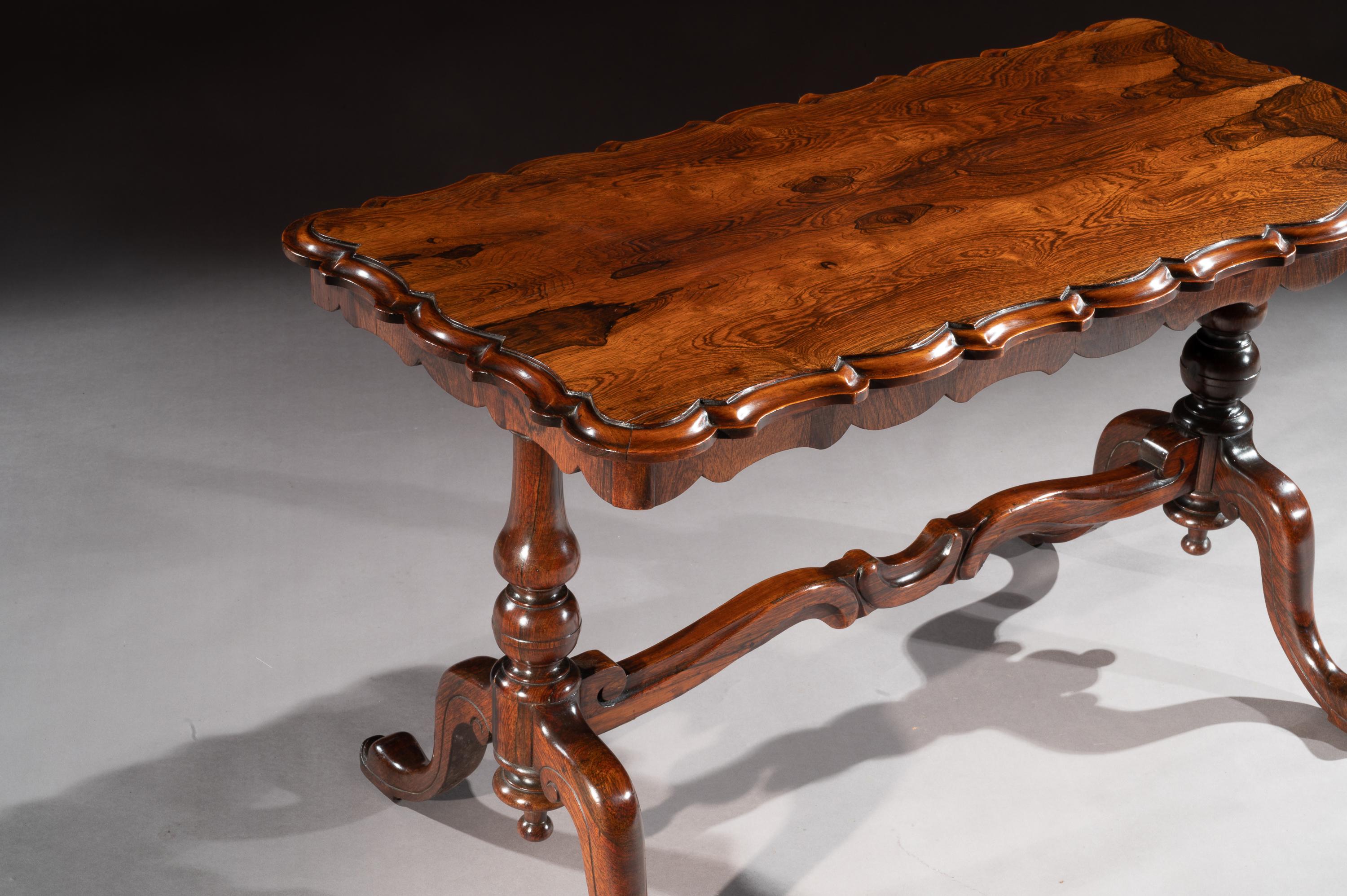 Victorian Mid-19th Century Shaped Rosewood Coffee Table