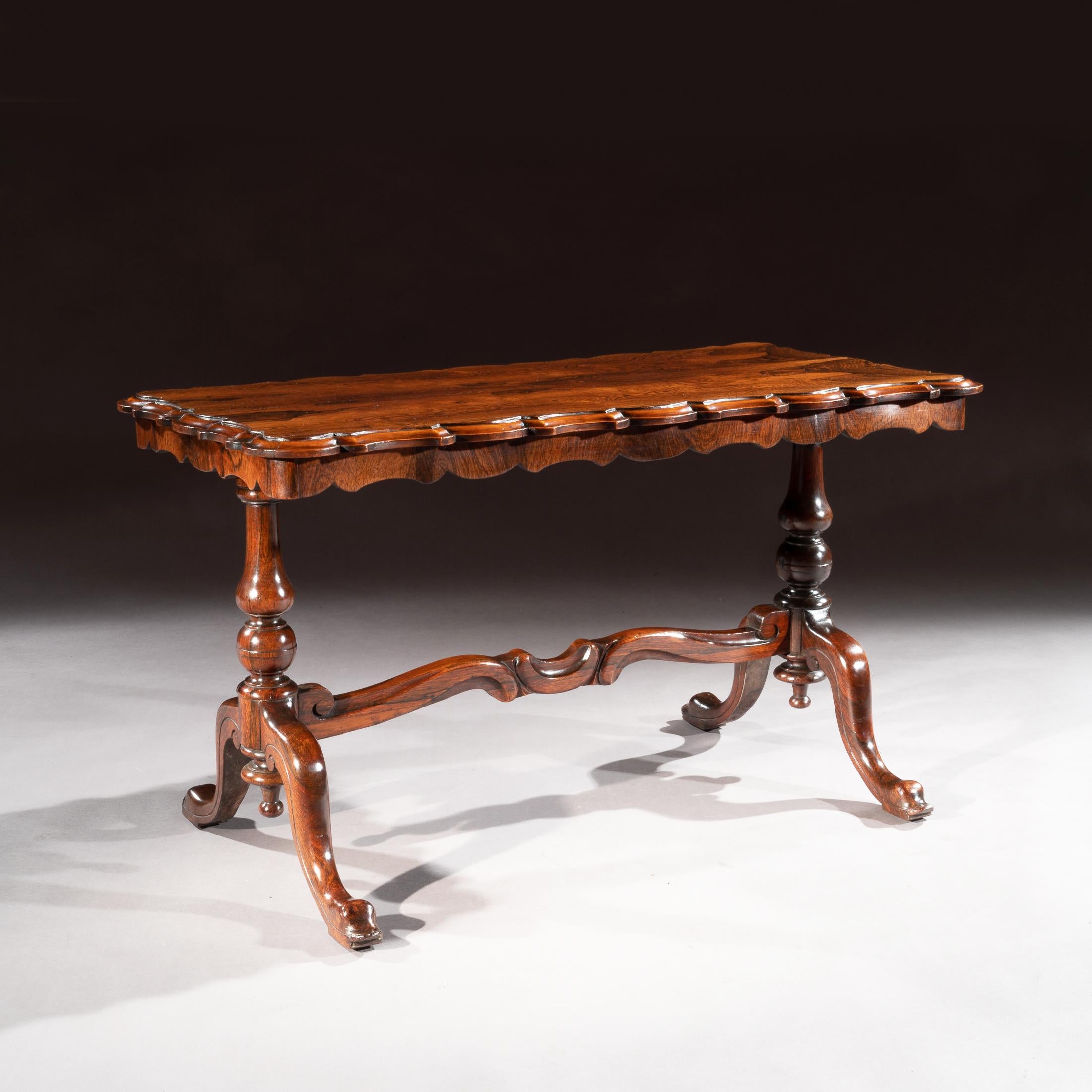 English Mid-19th Century Shaped Rosewood Coffee Table