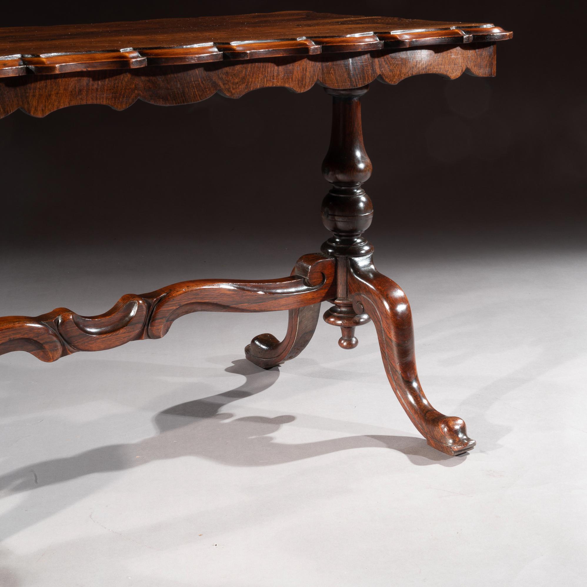 Mid-19th Century Shaped Rosewood Coffee Table In Good Condition In Benington, Herts