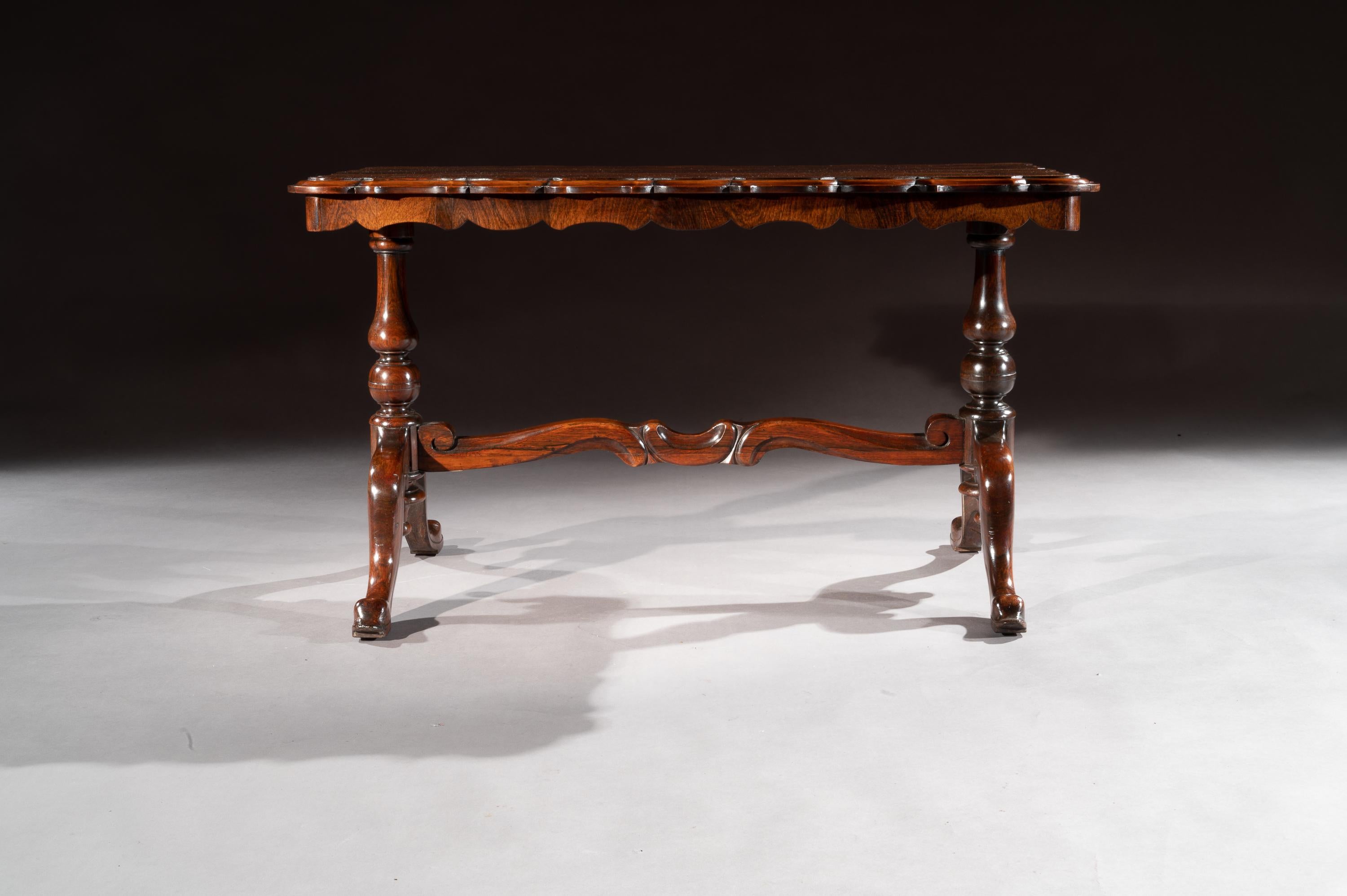 Mid-19th Century Shaped Rosewood Coffee Table 1