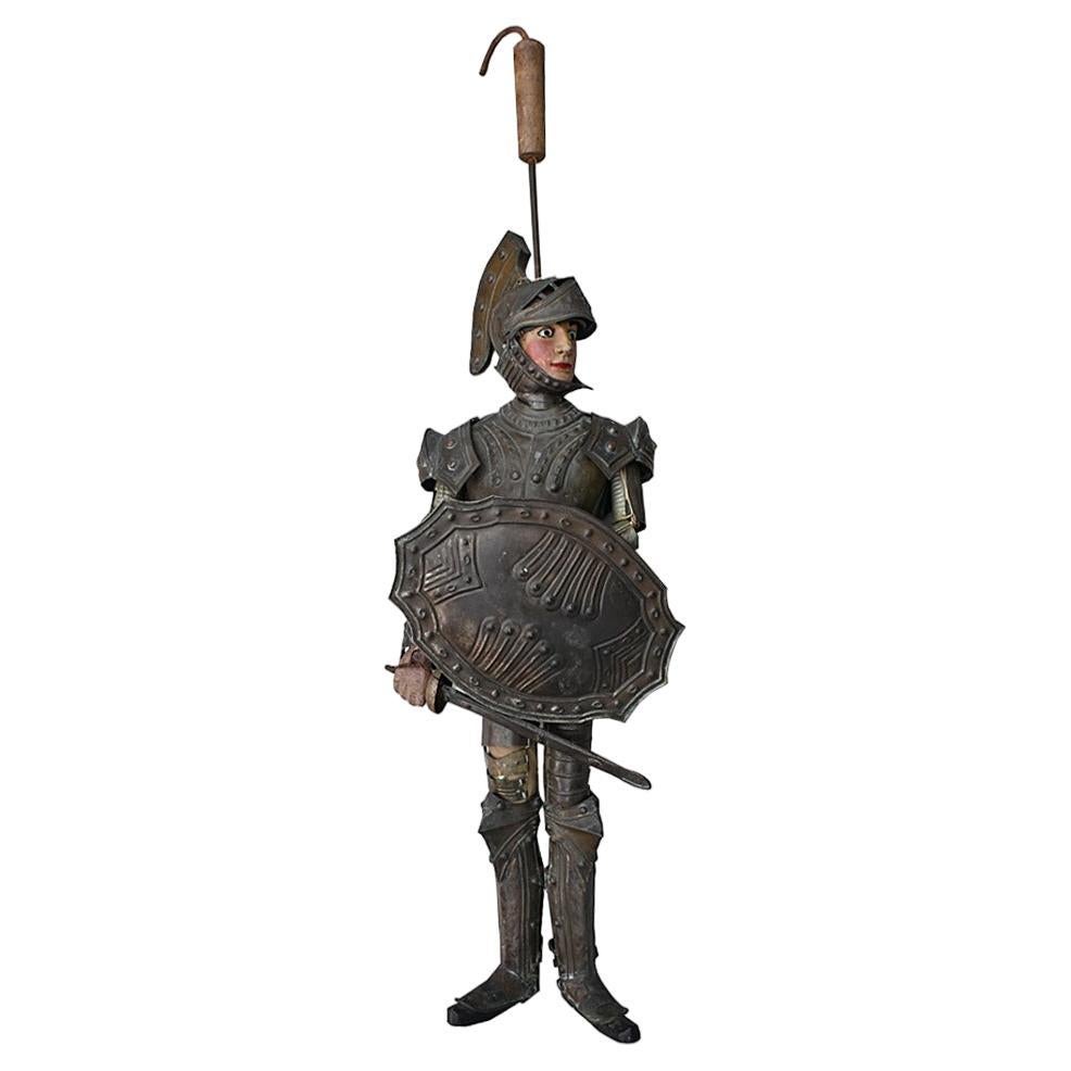 Sizilianischer Marionette-Ritter mitild aus der Mitte des 19. Jahrhunderts  im Angebot