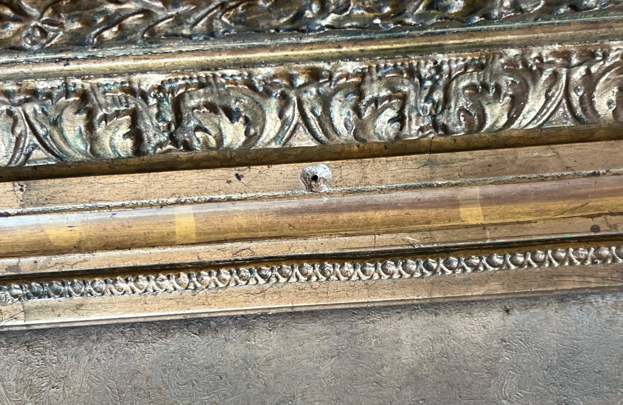 Peinture à l'huile sur bois signée et encadrée du milieu du 19e siècle en vente 7