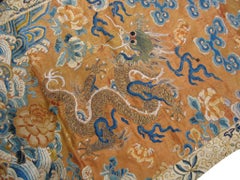 Mid 19th Century Silk Chinese Dragon Embroidery ( 1'8" x 4'6" - 51 x 137 )