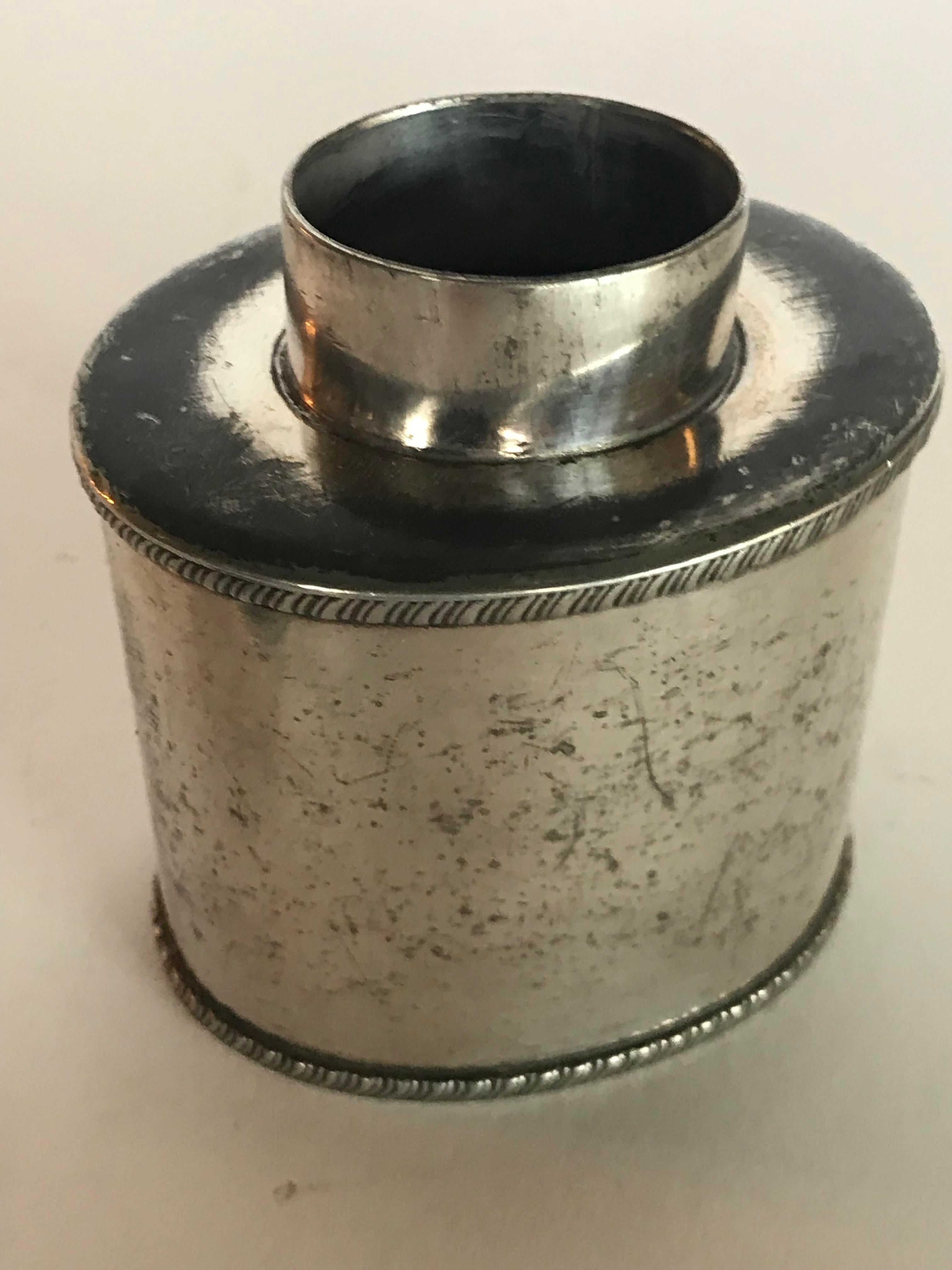 British Mid 19th Century Silver Plate Tea Caddy Container For Sale