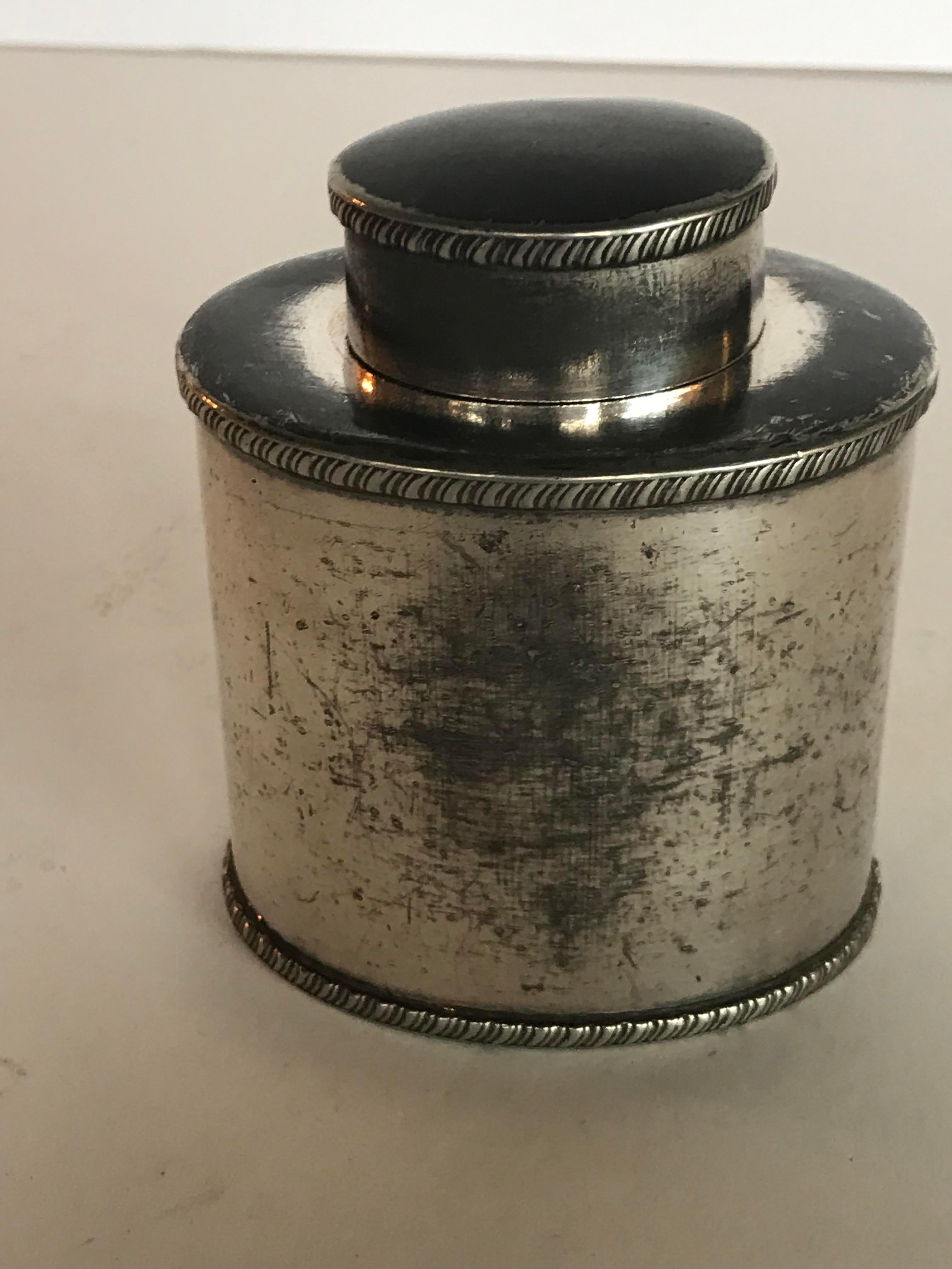Mid 19th Century Silver Plate Tea Caddy Container In Good Condition For Sale In Charlottesville, VA