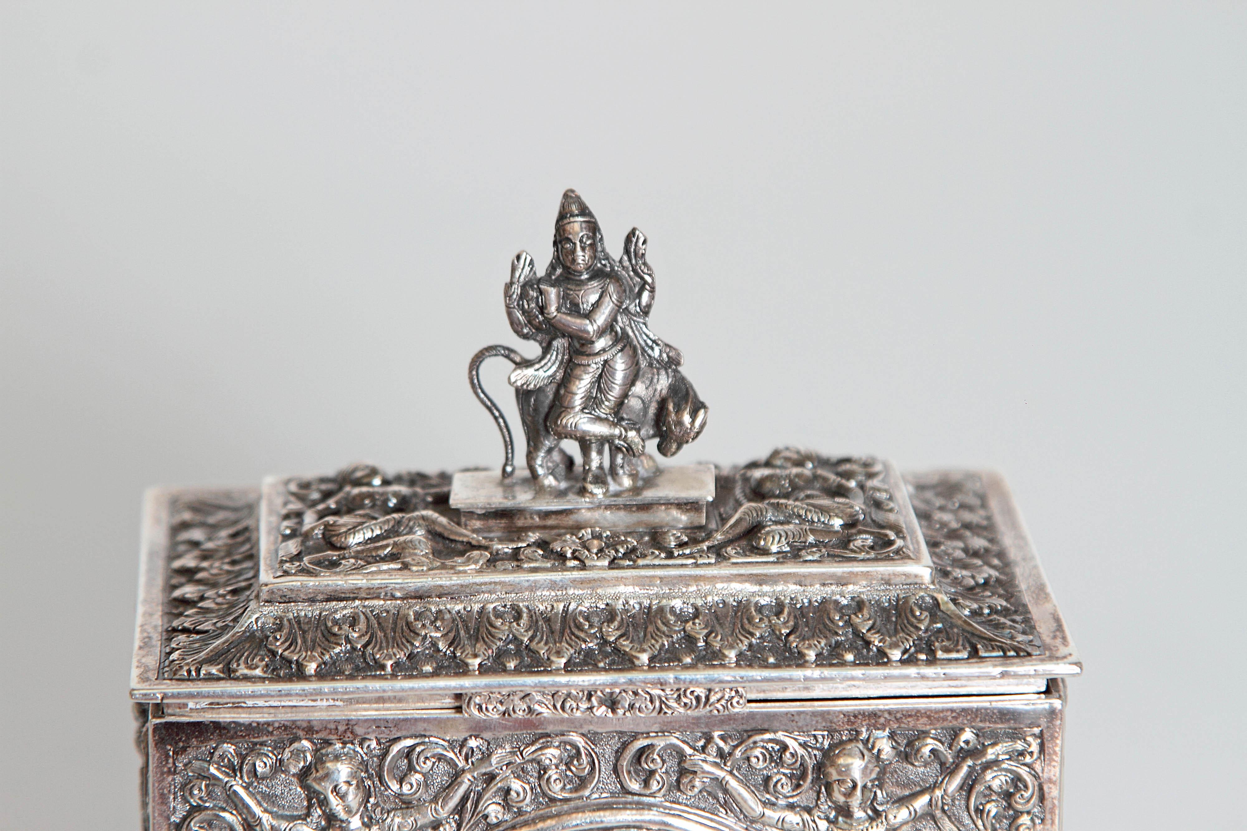 Mid-19th Century Silver Plated Box from Siam 5