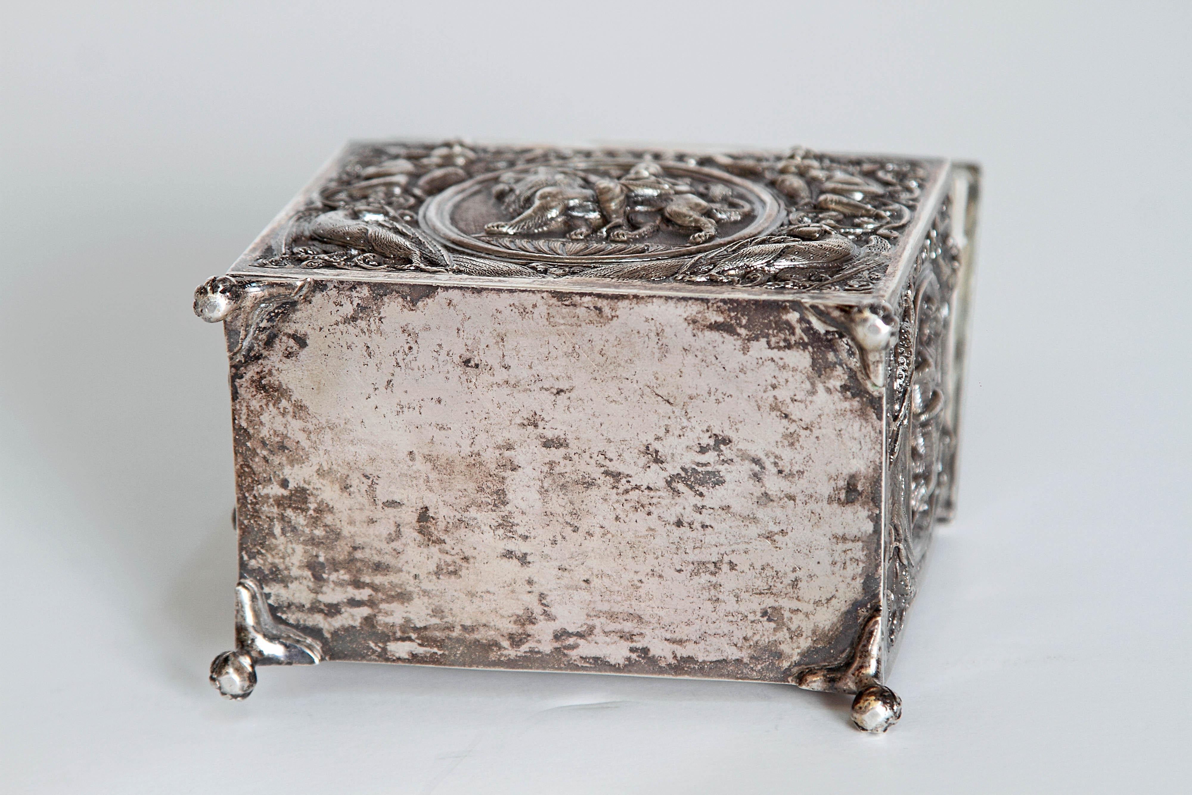 Mid-19th Century Silver Plated Box from Siam 6