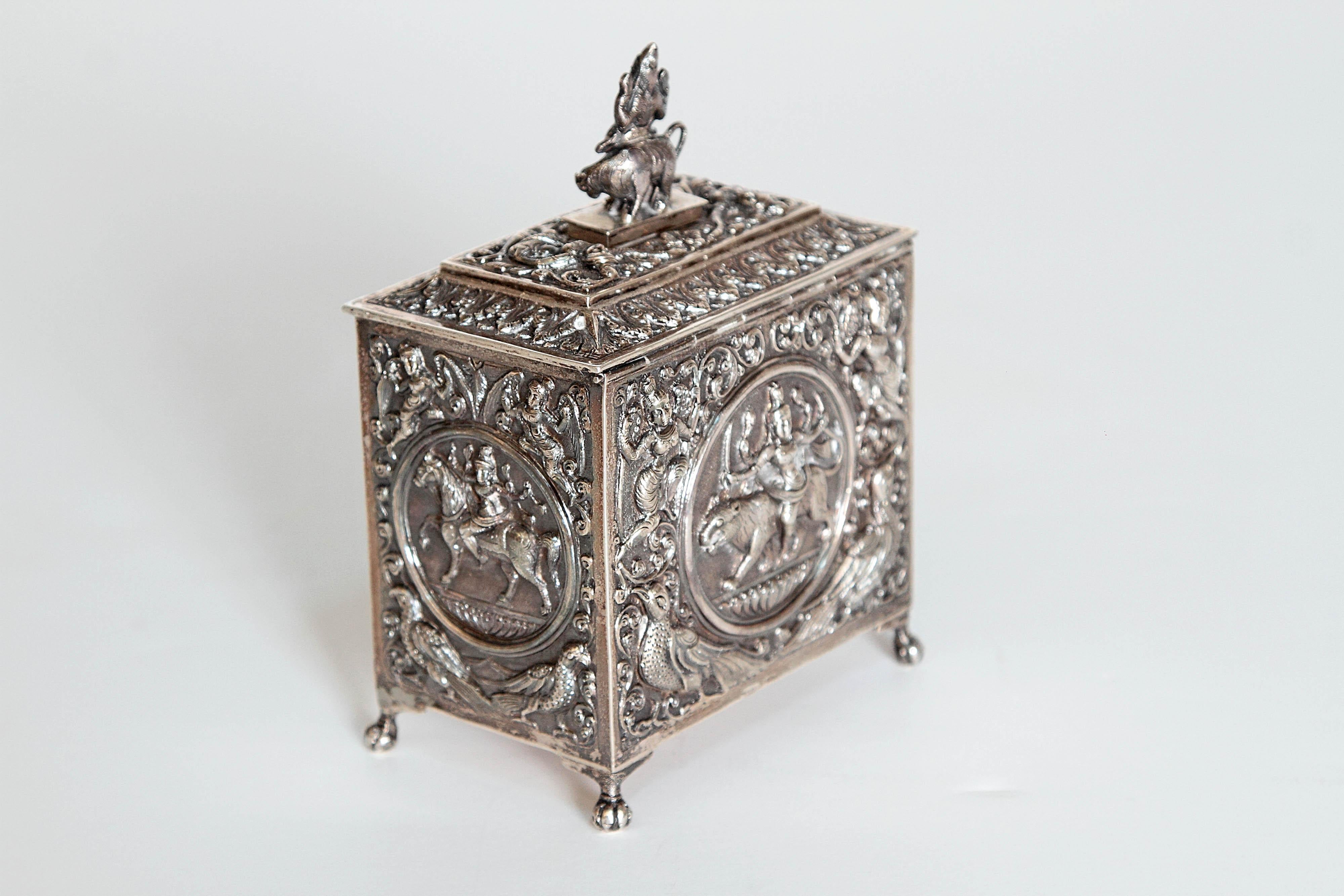 Thai Mid-19th Century Silver Plated Box from Siam