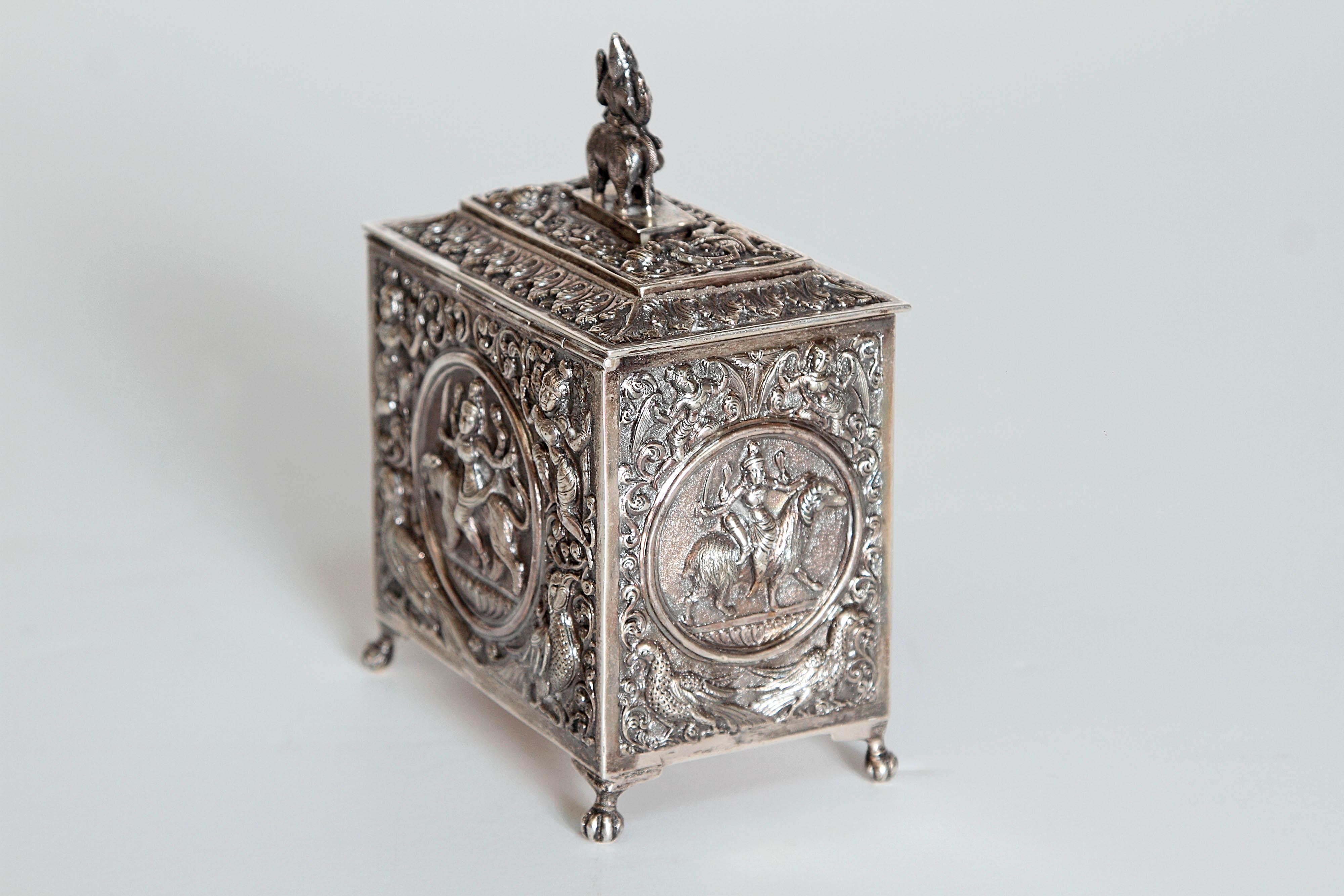 Mid-19th Century Silver Plated Box from Siam 1