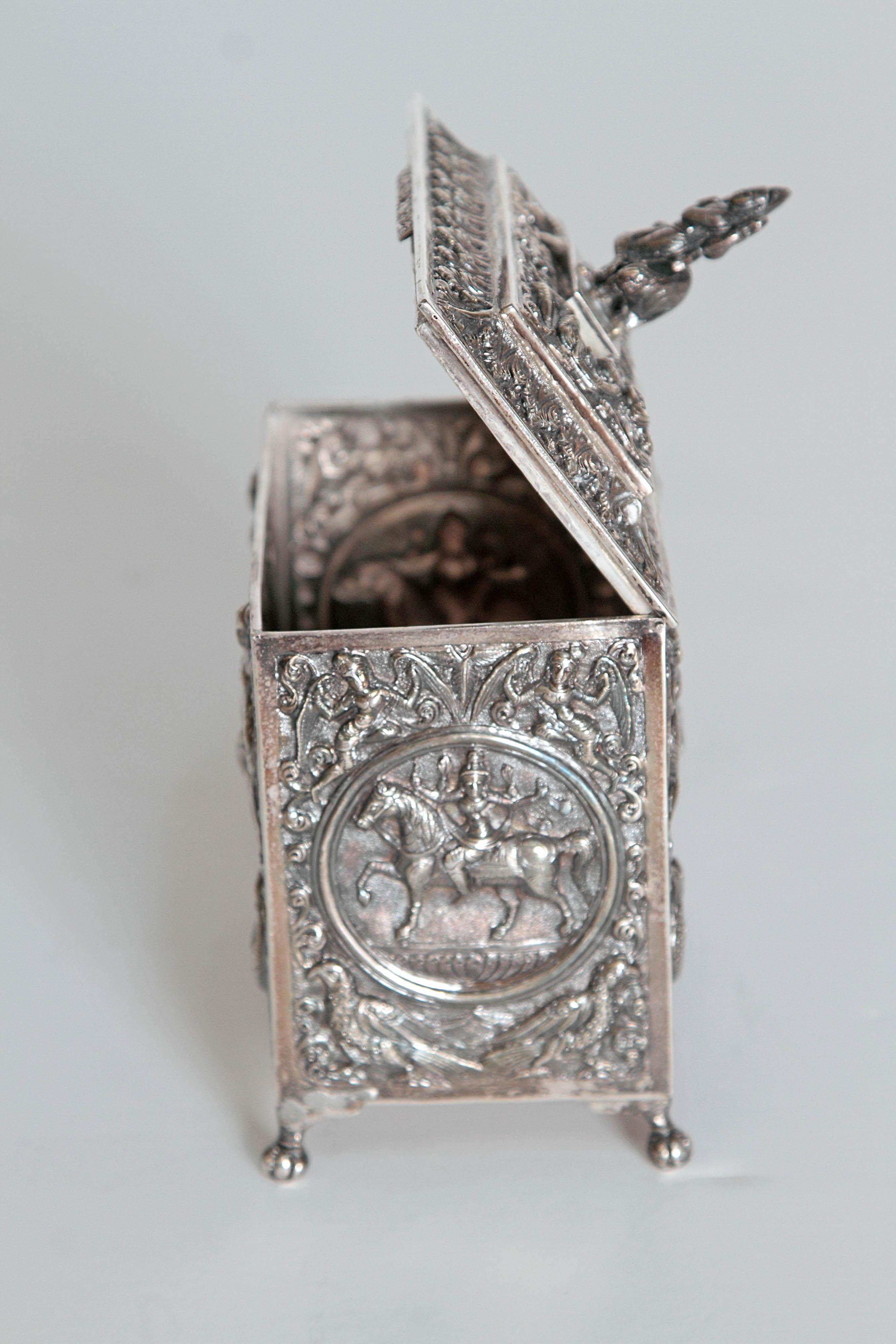 Mid-19th Century Silver Plated Box from Siam 3