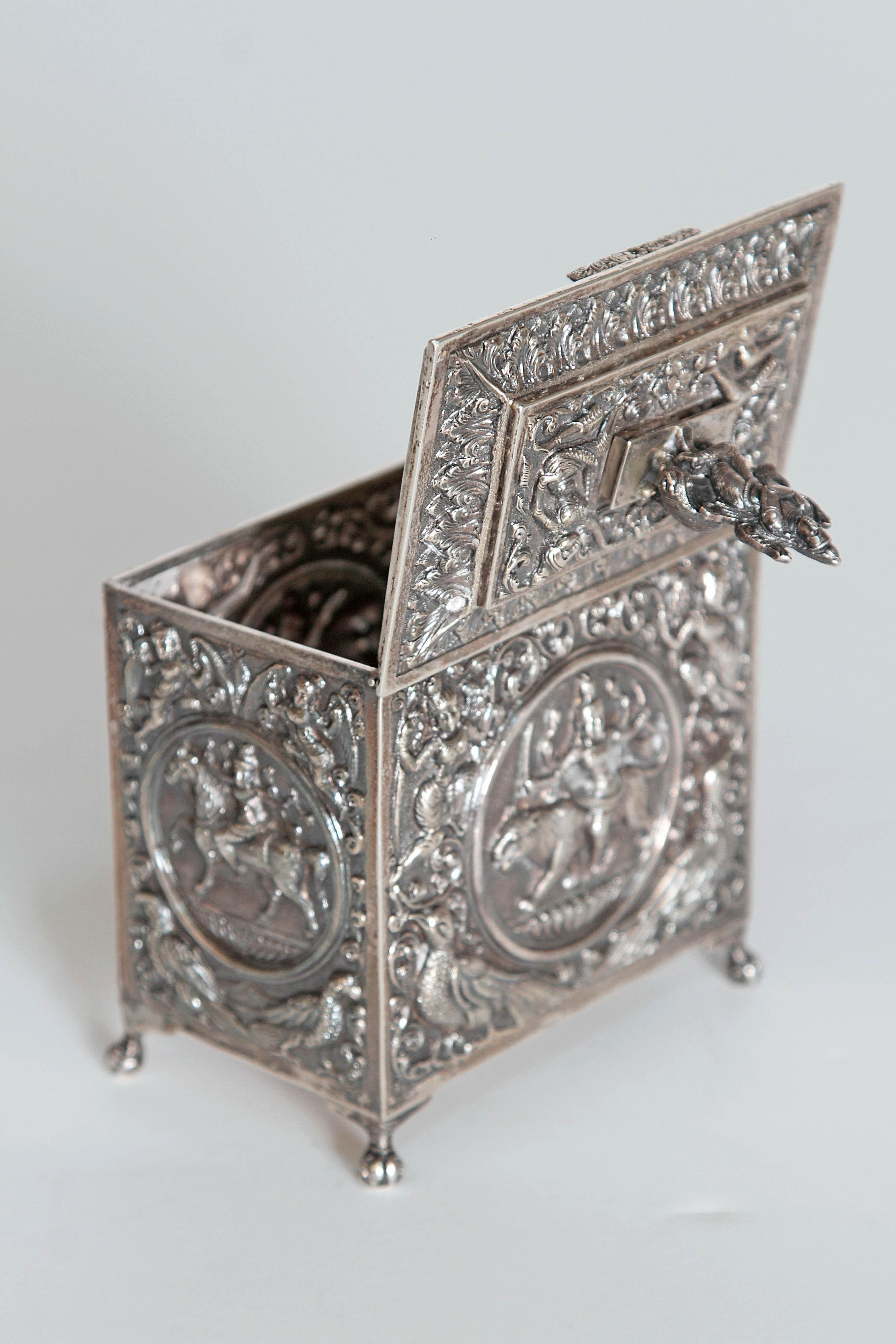Mid-19th Century Silver Plated Box from Siam 4