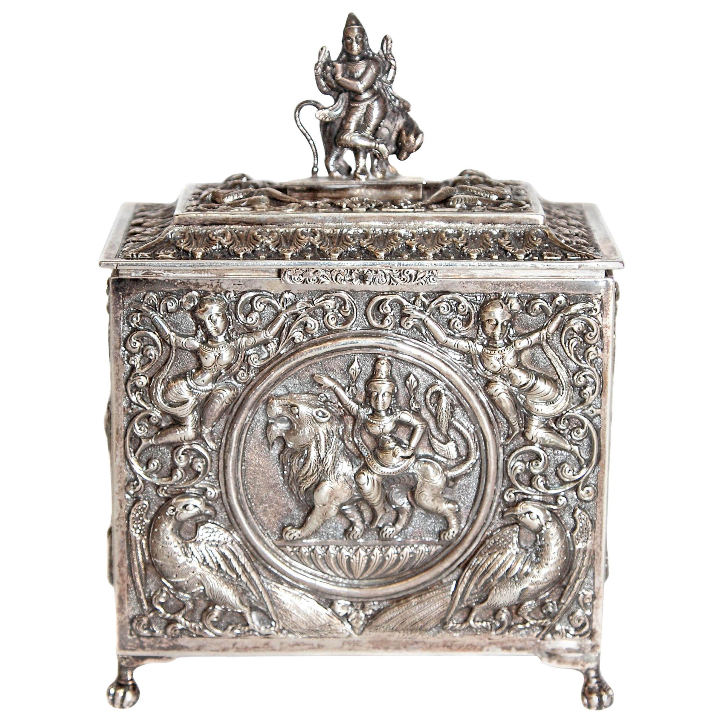 Mid-19th Century Silver Plated Box from Siam