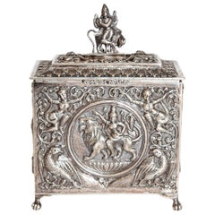 Antique Mid-19th Century Silver Plated Box from Siam