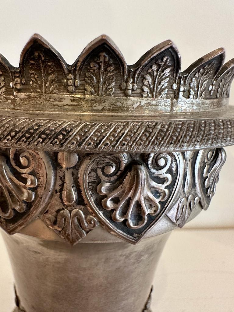 Neoclassical Mid-19th Century Silver Vase Owned and Marked by a Jewish Family  For Sale