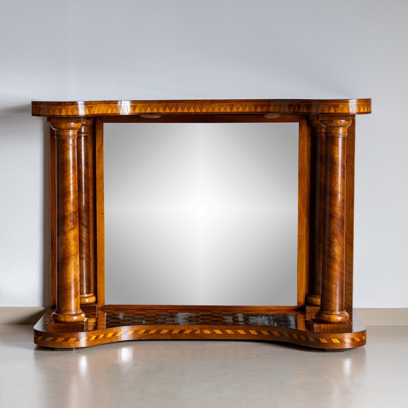 Autrichien Console en parquet du milieu du XIXe siècle avec miroir en vente