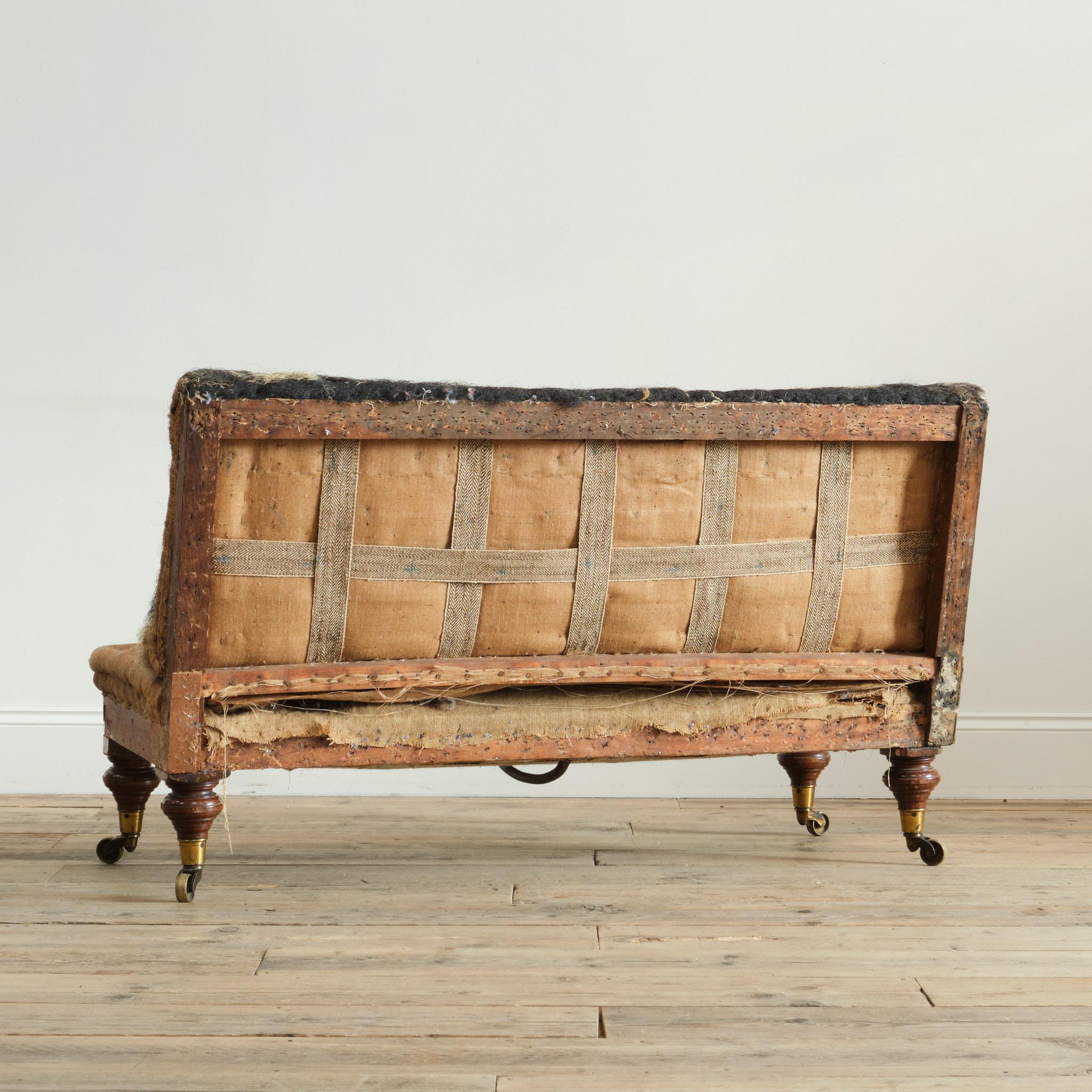 Mid 19th Century Slipper Sofa c1860 In Fair Condition For Sale In Batley, GB