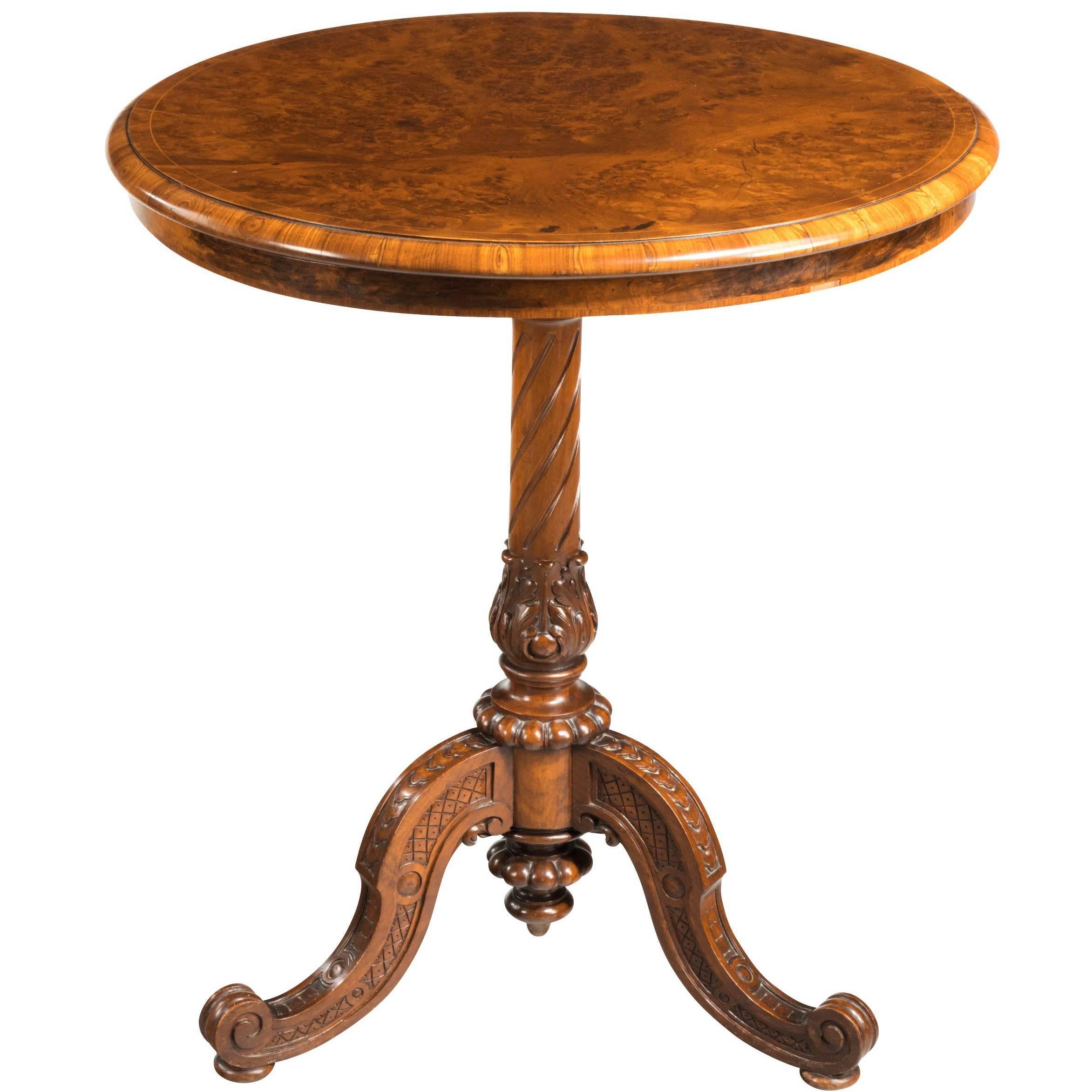 Mid-19th Century Small Burr Walnut Occasional Table