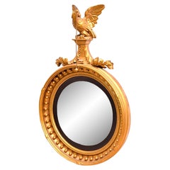 Mid 19th Century Small Giltwood Convex Mirror