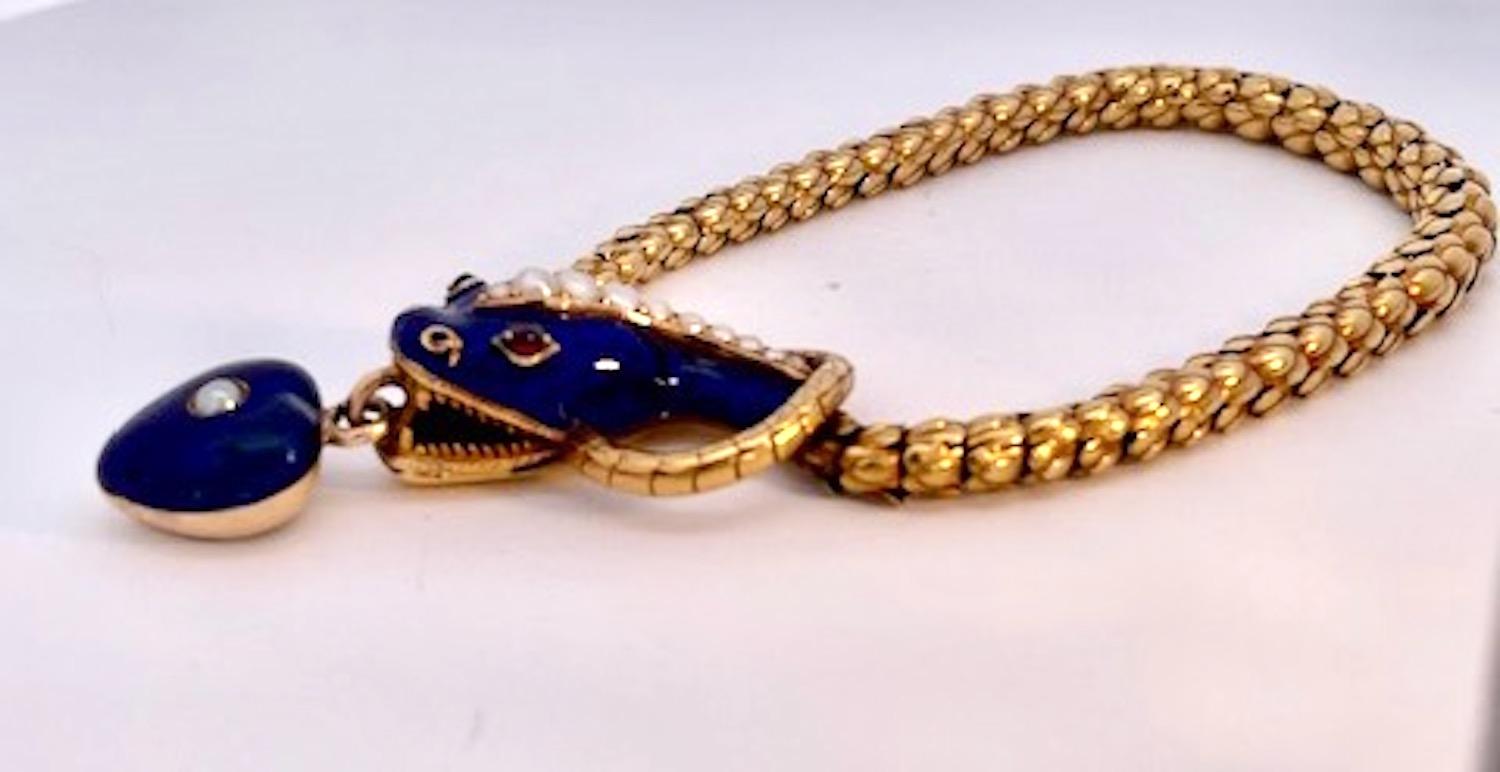 Artisan Mid 19th Century Snake Bracelet circa 1860 For Sale