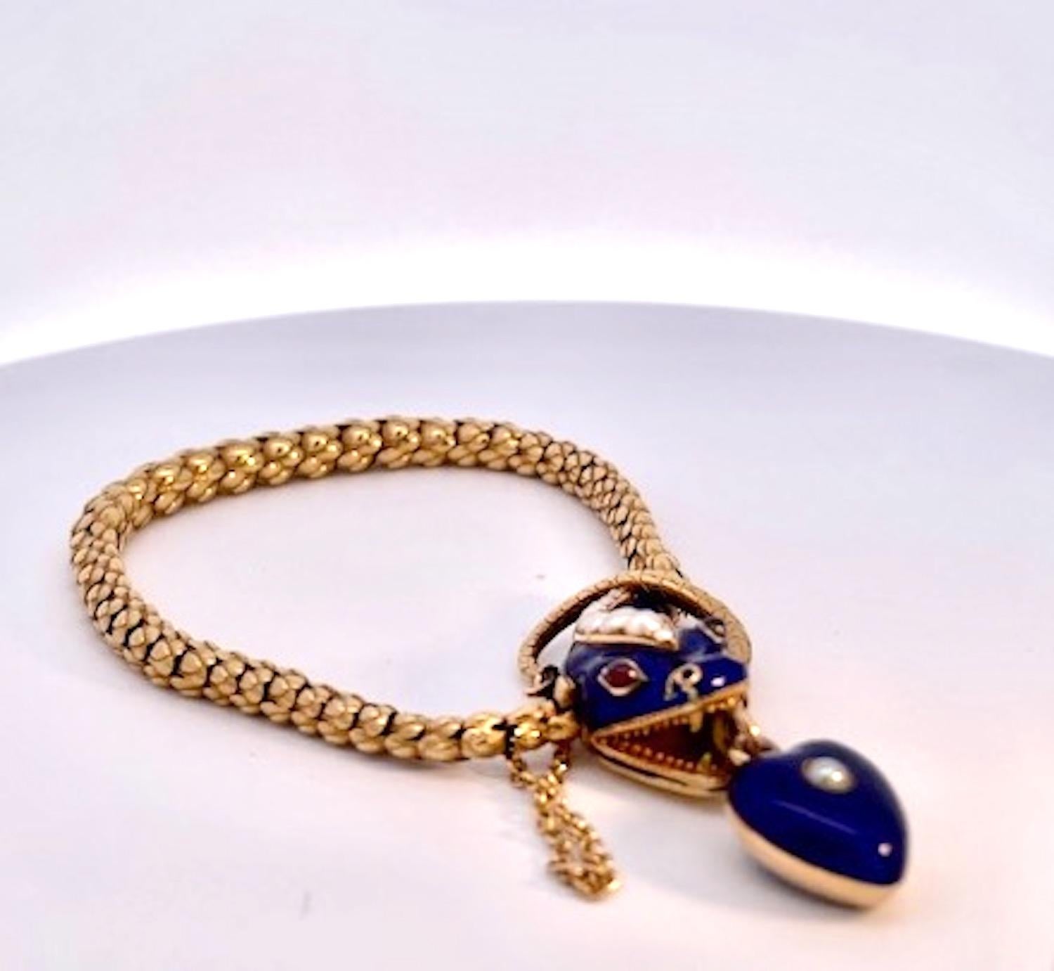 Mid 19th Century Snake Bracelet circa 1860 In Good Condition For Sale In North Hollywood, CA
