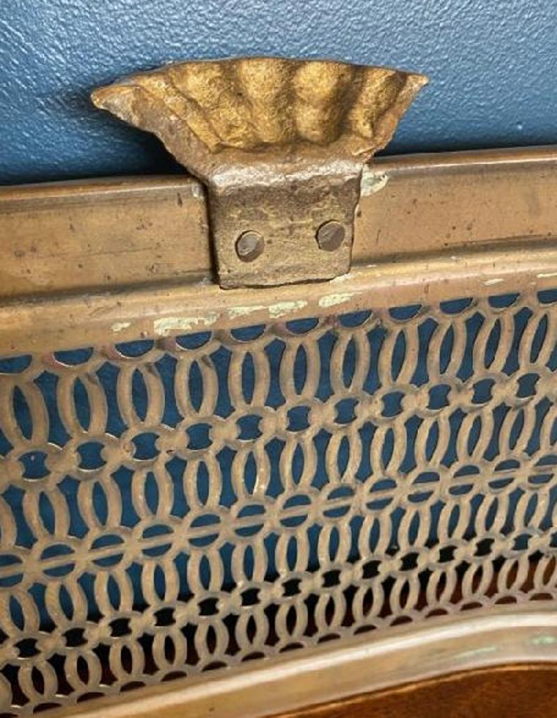Mid-19th Century Solid Brass Fireplace Fender For Sale 5