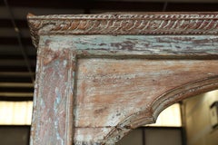 Mid-19th Century Solid Teak Wood Carved Arch Window Frame from a Castle