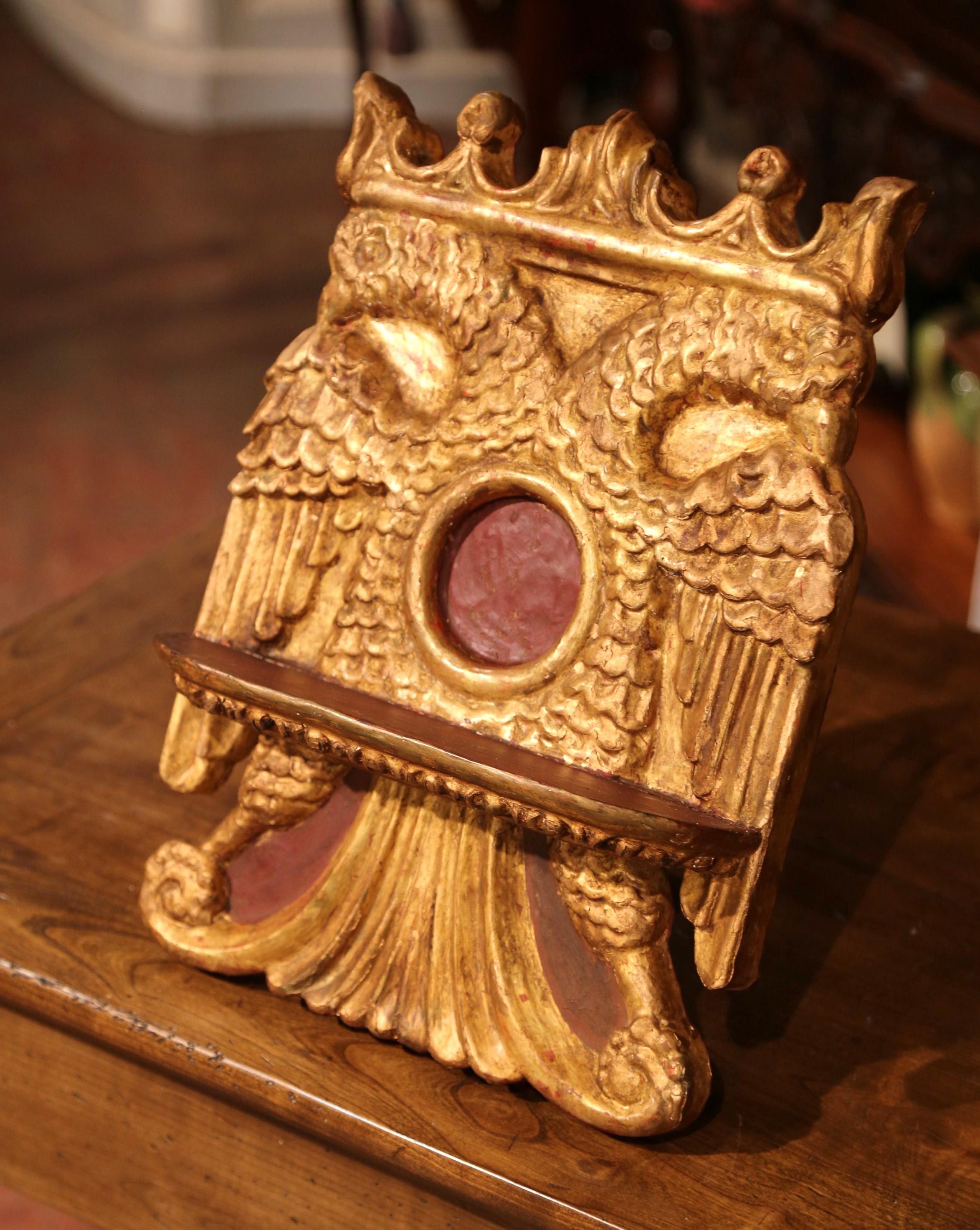 Mid-19th Century Spanish Carved Giltwood Book Stand Holder 2
