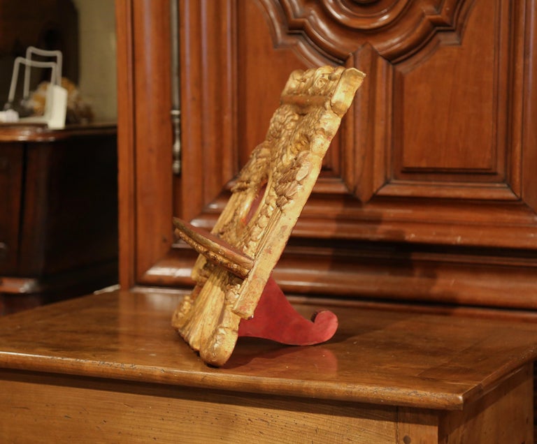 Mid19th Century Spanish Carved Giltwood Holy Bible Book Stand Holder