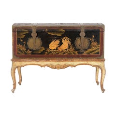 Antique Mid-19th Century Spanish Chinoiserie Trunk