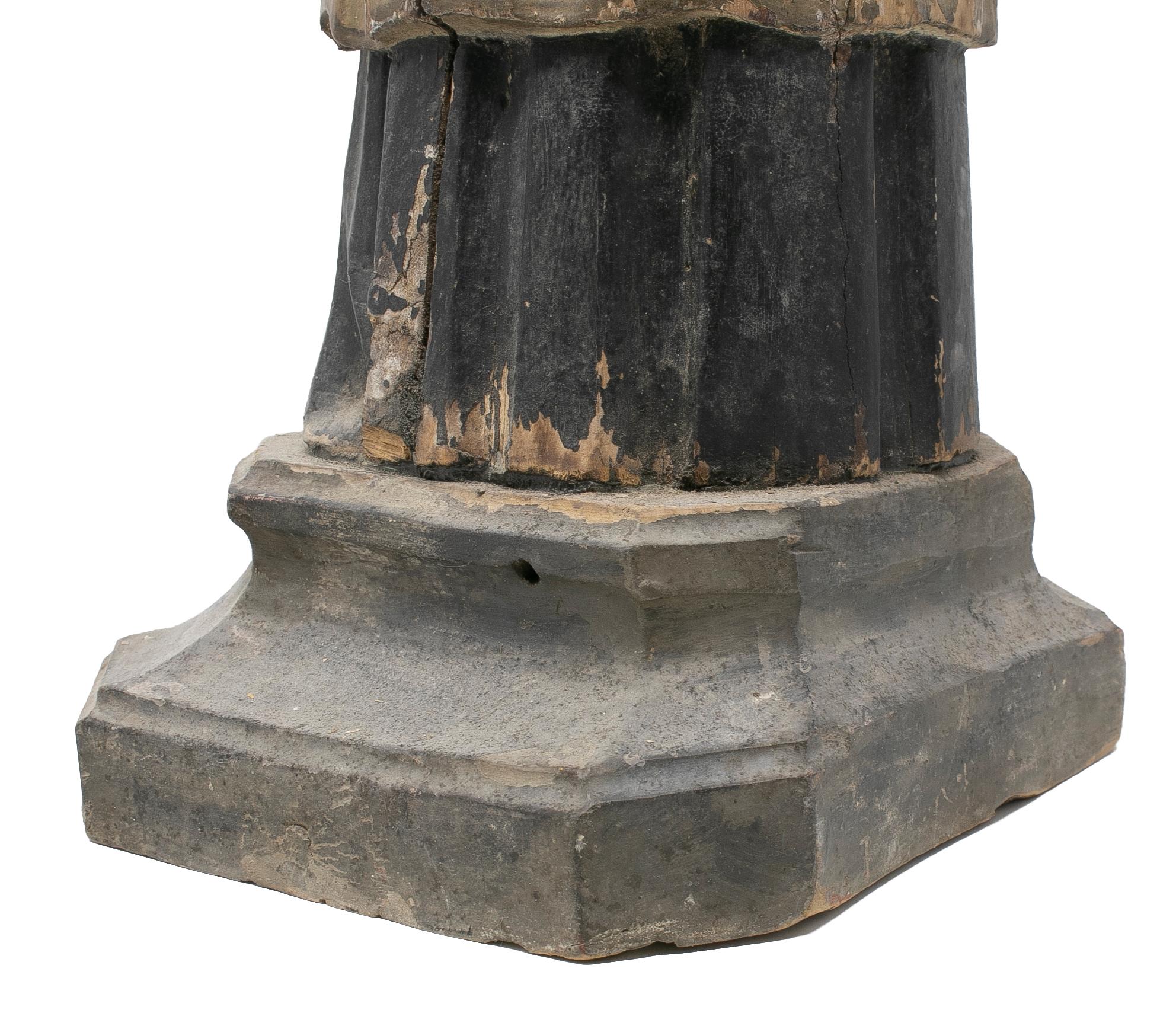 Mid-19th Century Spanish Saint Painted Wooden Figurative Sculpture 11