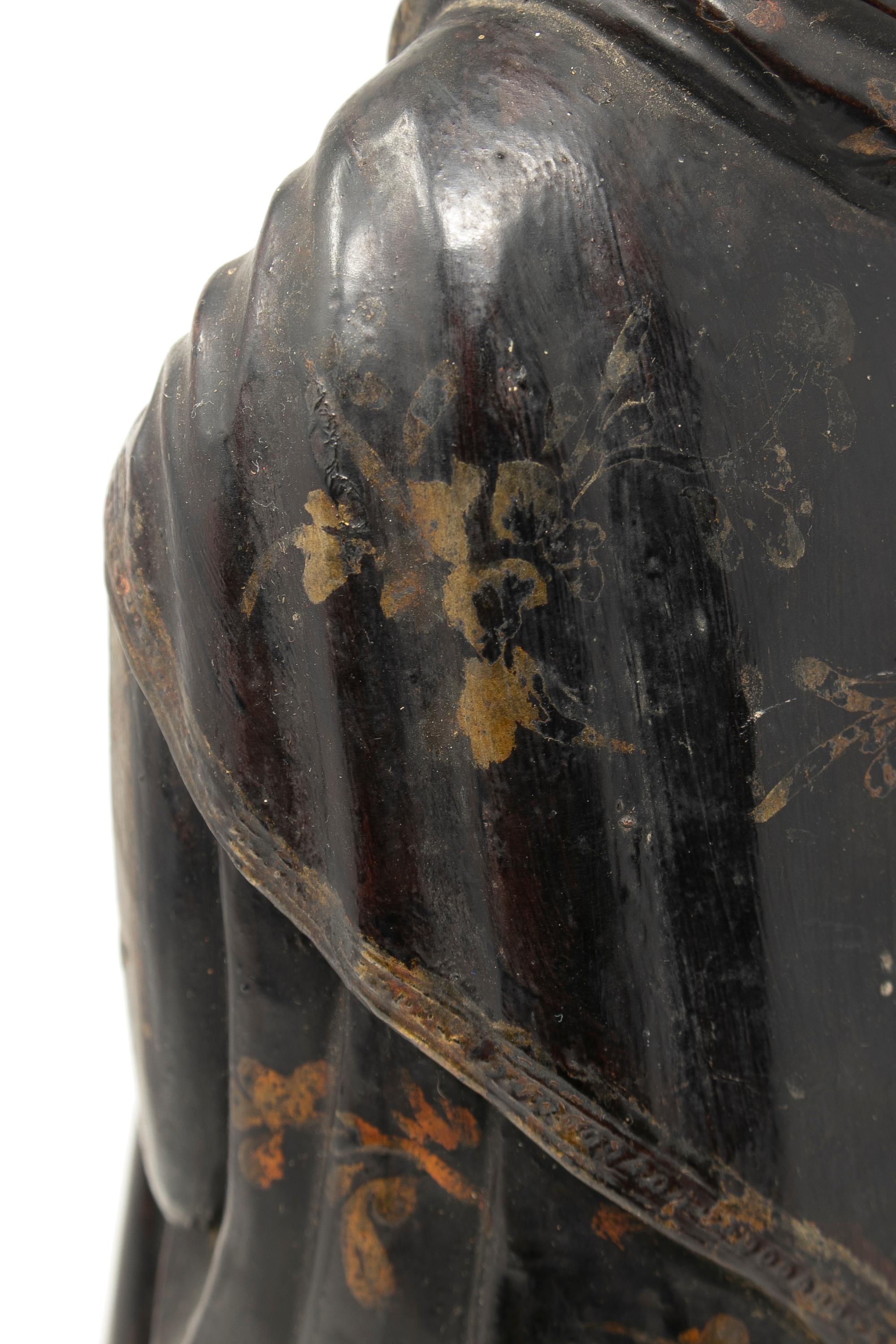 Mid-19th Century Spanish Saint Painted Wooden Figurative Sculpture 13