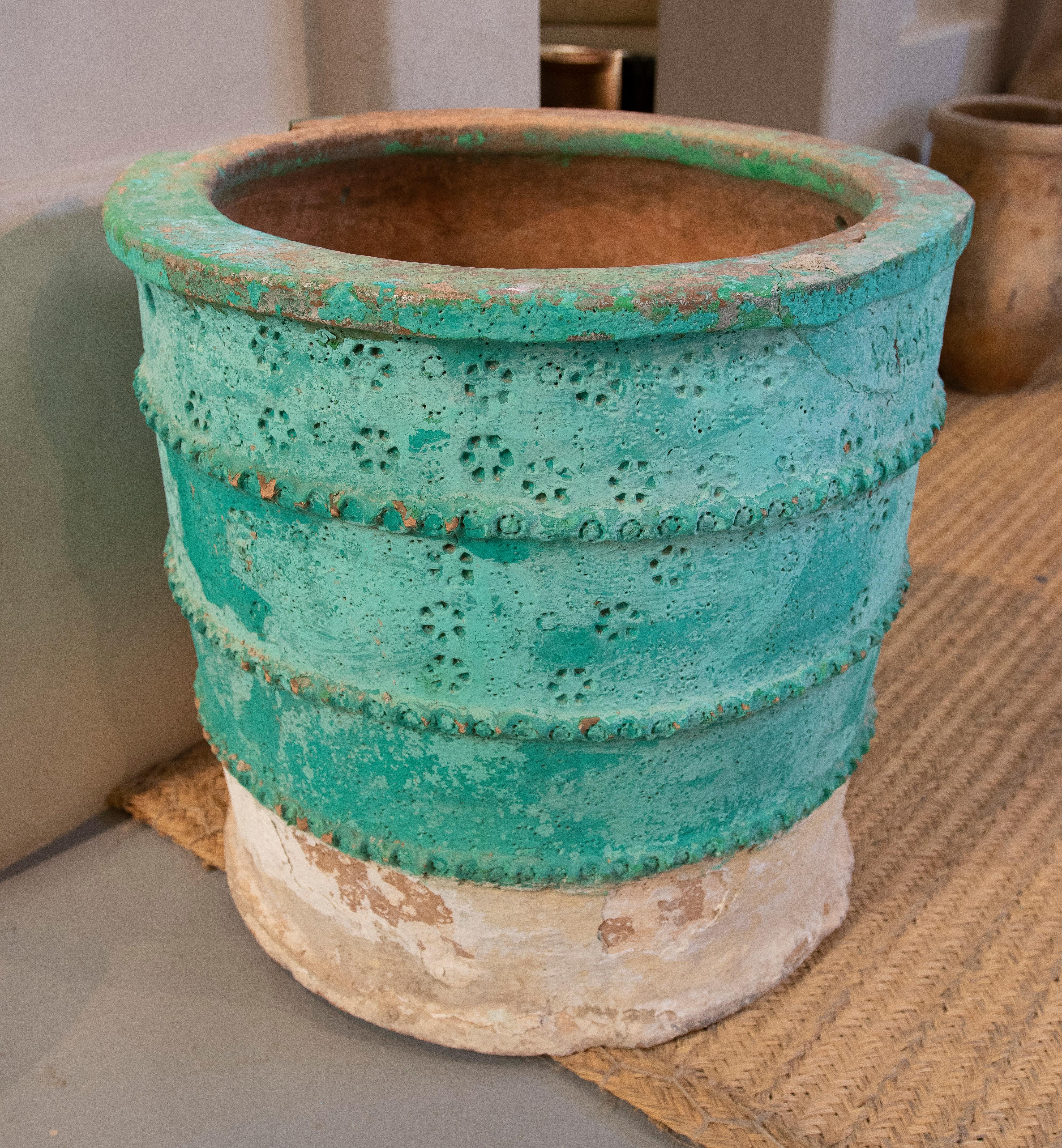 Mid-19th Century Spanish Terracotta Earthenware Painted Water Well In Good Condition For Sale In Marbella, ES
