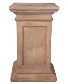 Mid-19th Century Spanish Terracotta Urn and Pedestal Stamped by the Maker
