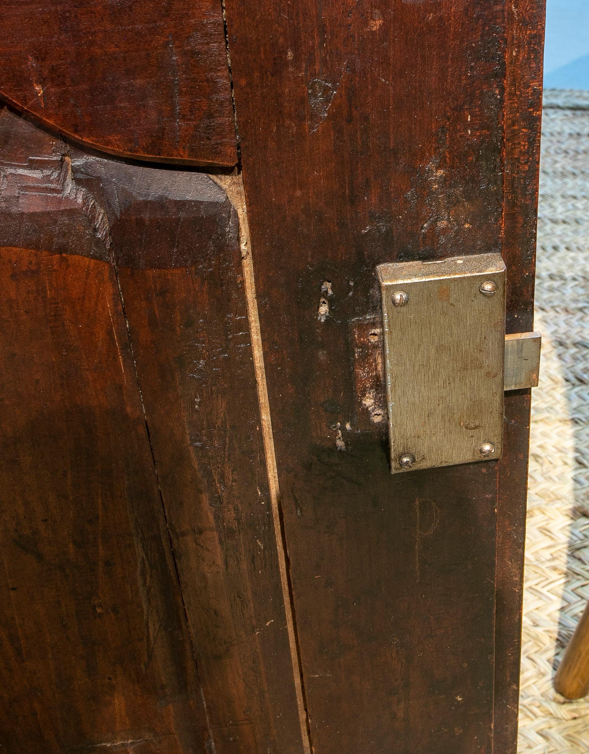 Mid-19th Century Spanish Wooden 3-Door Farmhouse Sideboard w/ Bronze Hardware 6