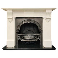 Mid-19th Century Statuary Marble Corbel Fireplace Surround