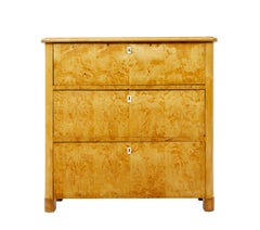 Mid 19th century Swedish birch chest of drawers