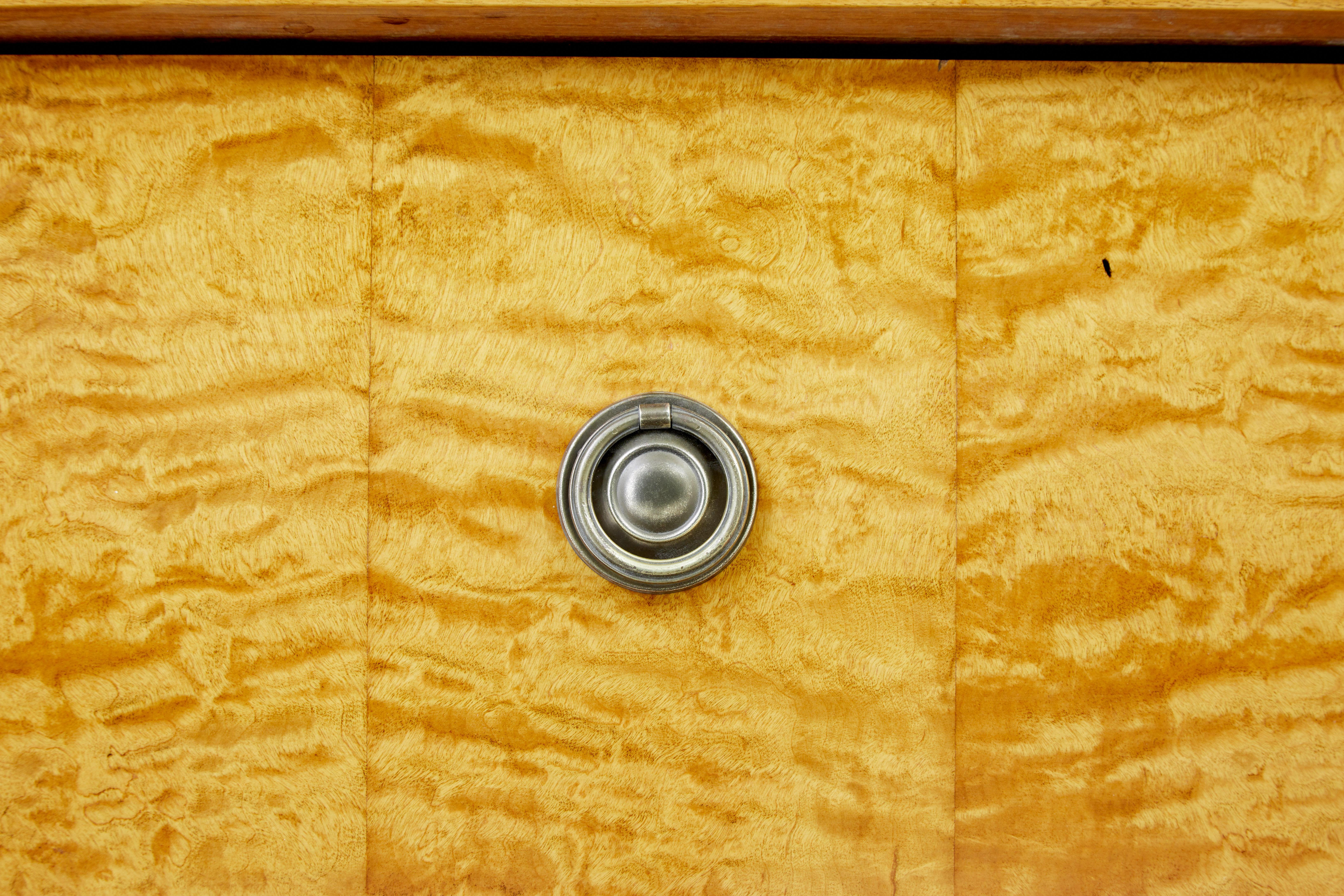 Mid 19th century Swedish birch chest of drawers For Sale 1