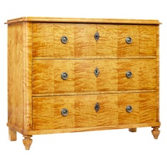Antique Mid 19th century Swedish birch chest of drawers