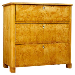 Mid 19th century Swedish birch chest of drawers