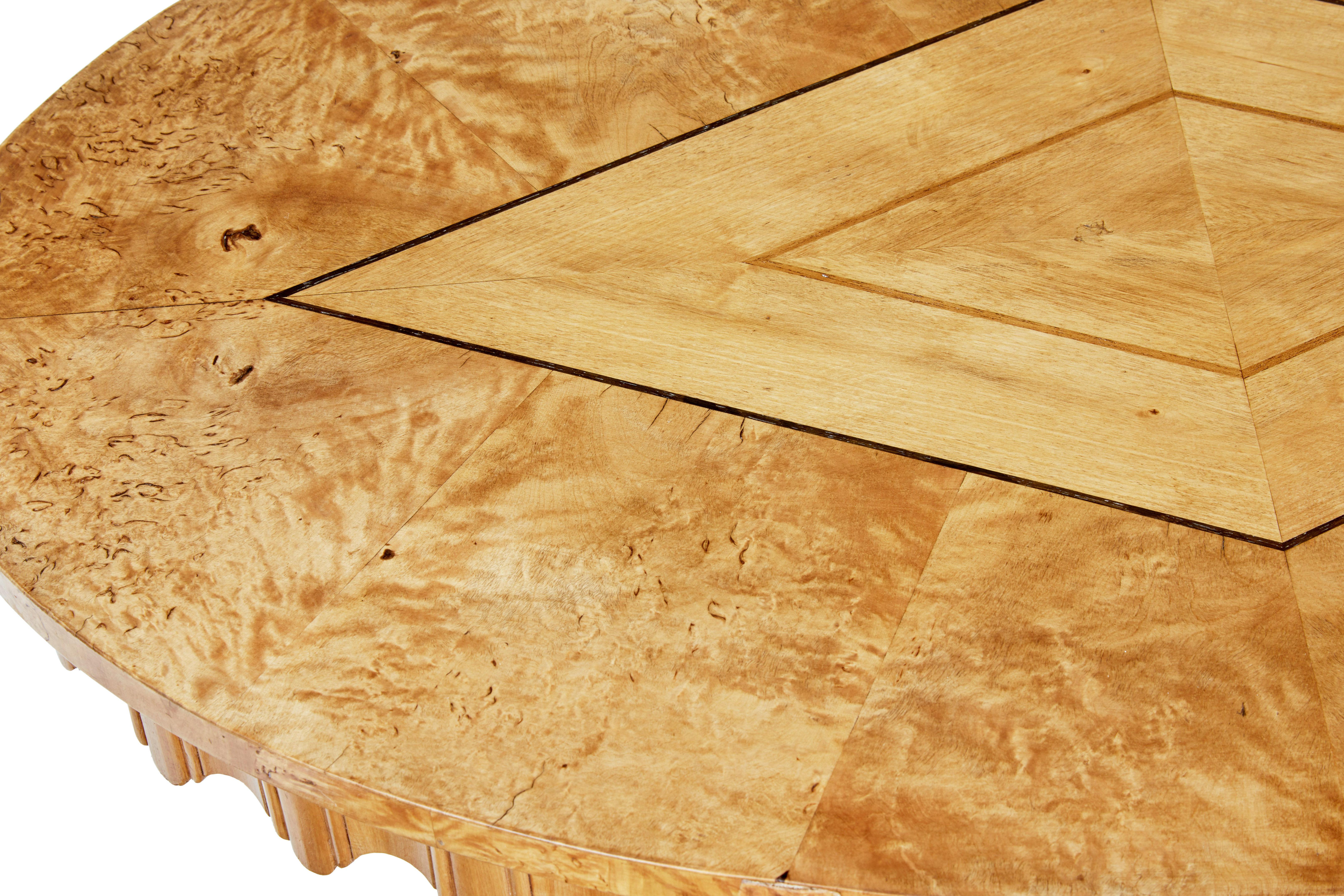 Victorian Mid 19th century Swedish birch inlaid oval occasional table