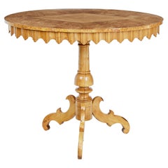 Mid 19th century Swedish birch inlaid oval occasional table