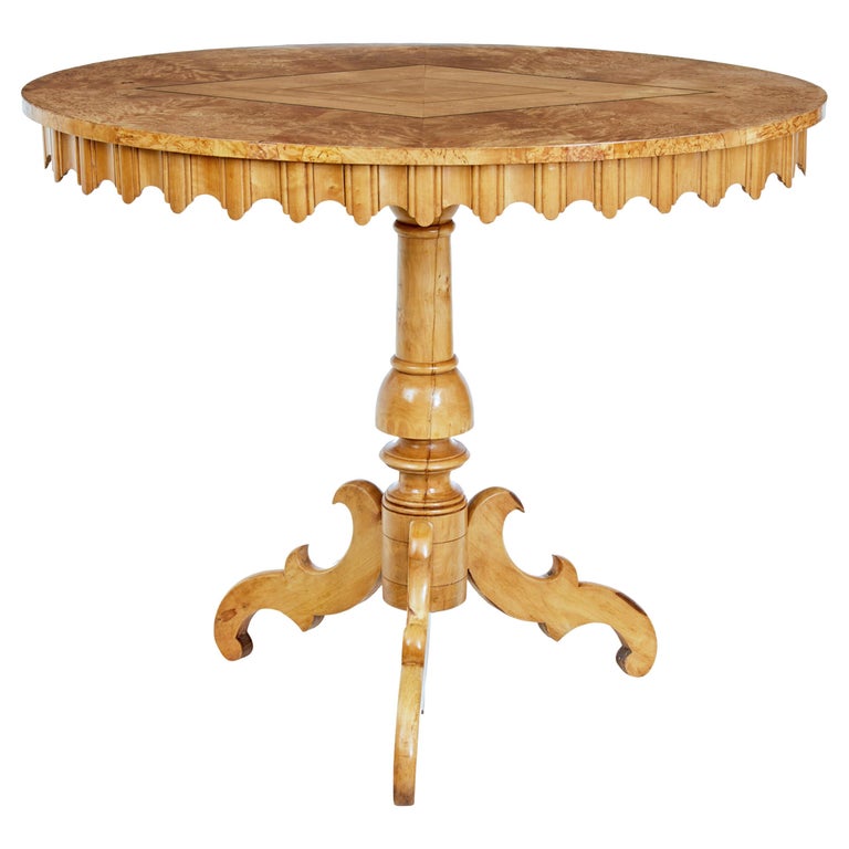 Mid 19th century Swedish birch inlaid oval occasional table For Sale at ...