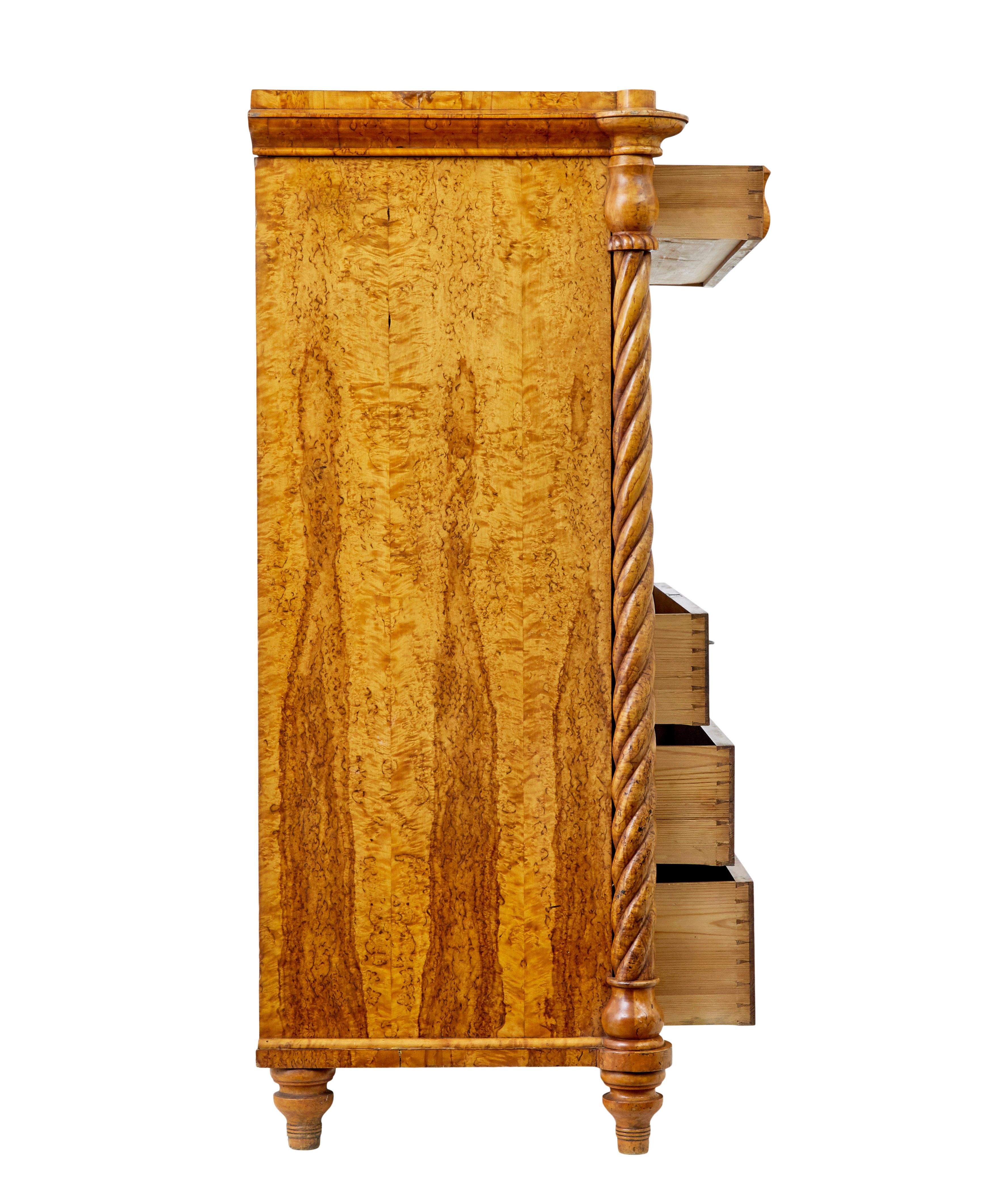 Scrittoio svedese in radica di betulla della metà del XIX secolo in vendita 1