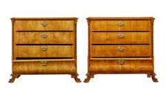 Mid 19th century Swedish carved elm chest of drawers