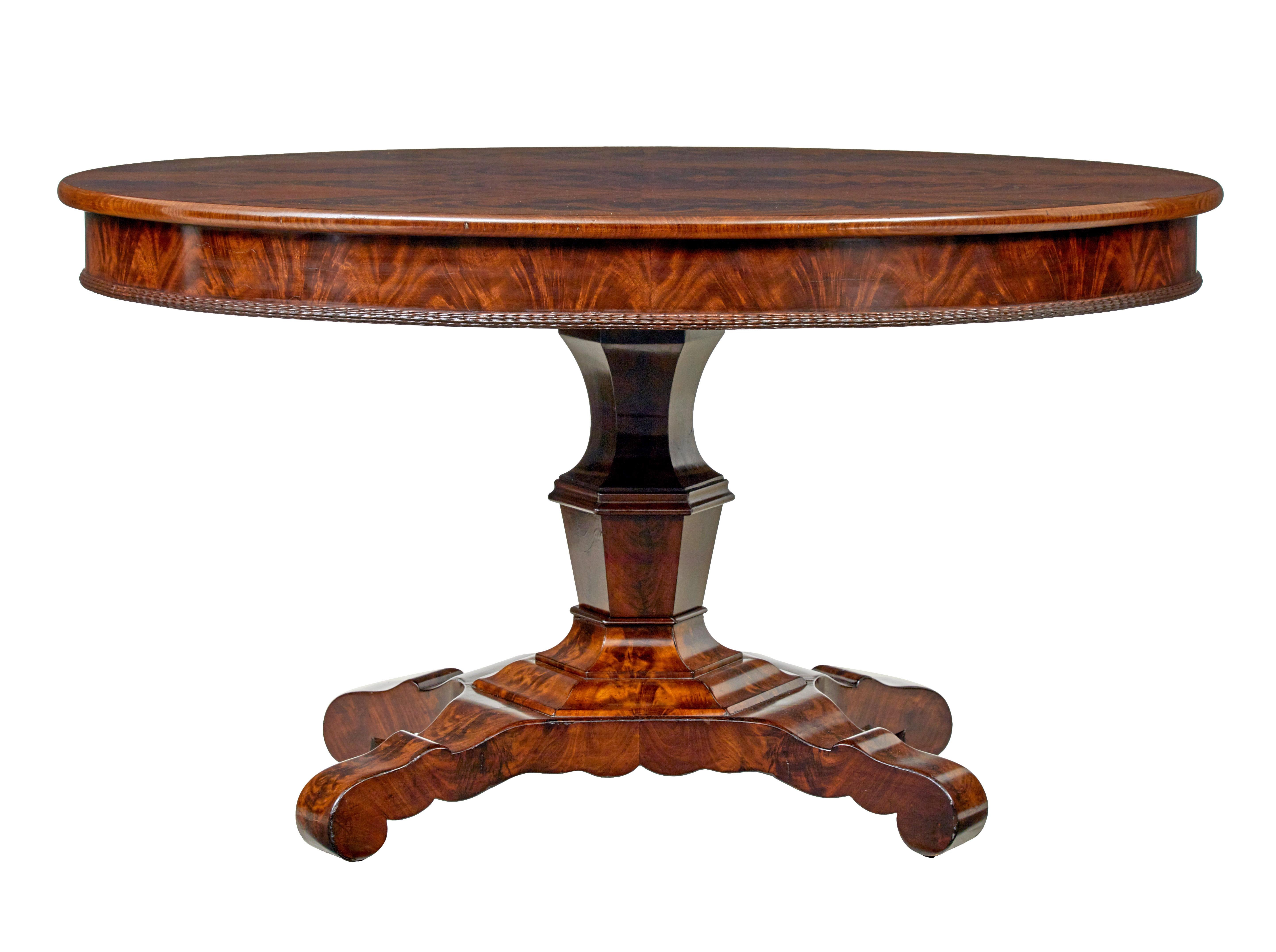 Hand-Carved Mid 19th Century Swedish center table with writing slope For Sale