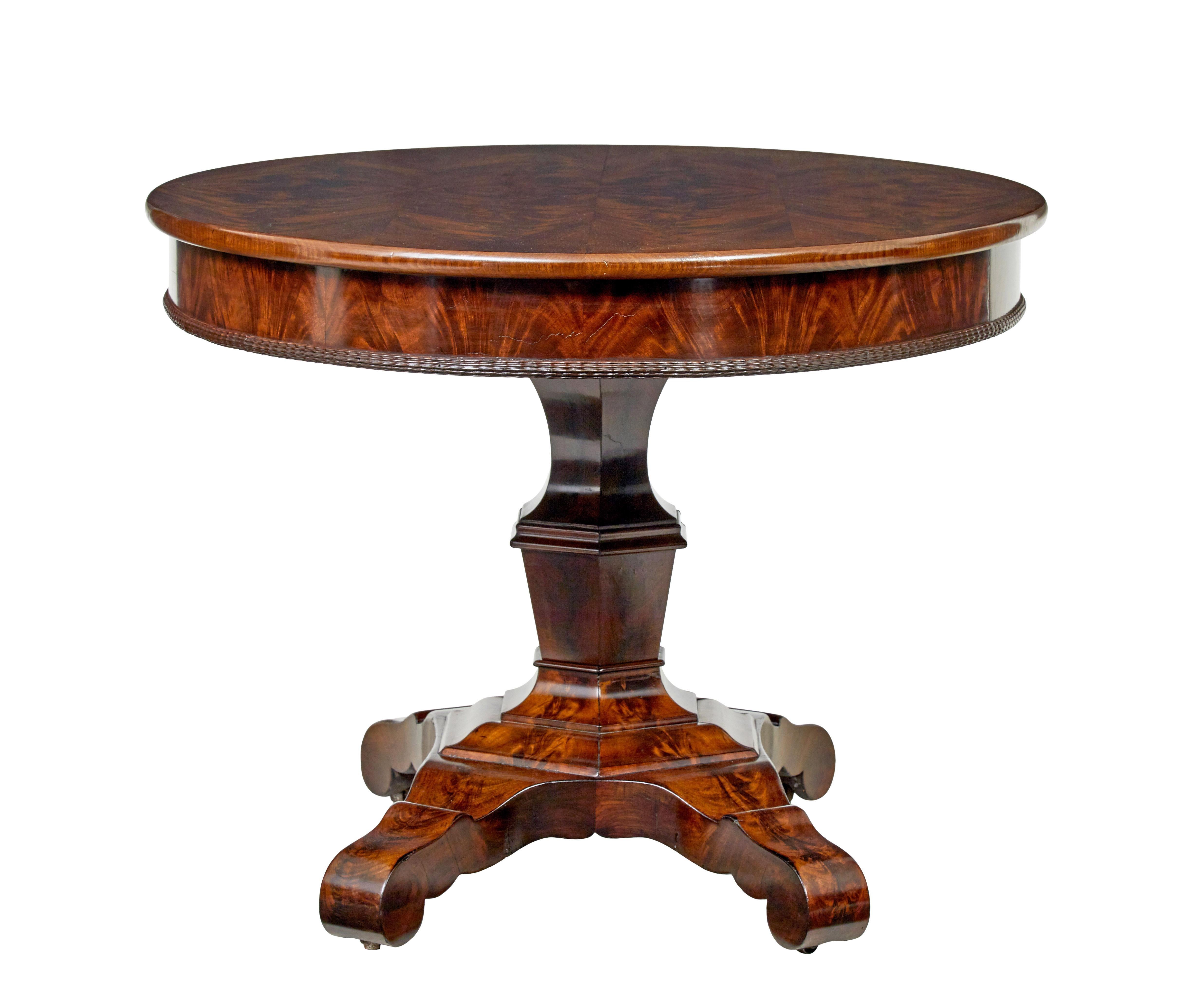 Mid 19th Century Swedish center table with writing slope In Good Condition For Sale In Debenham, Suffolk
