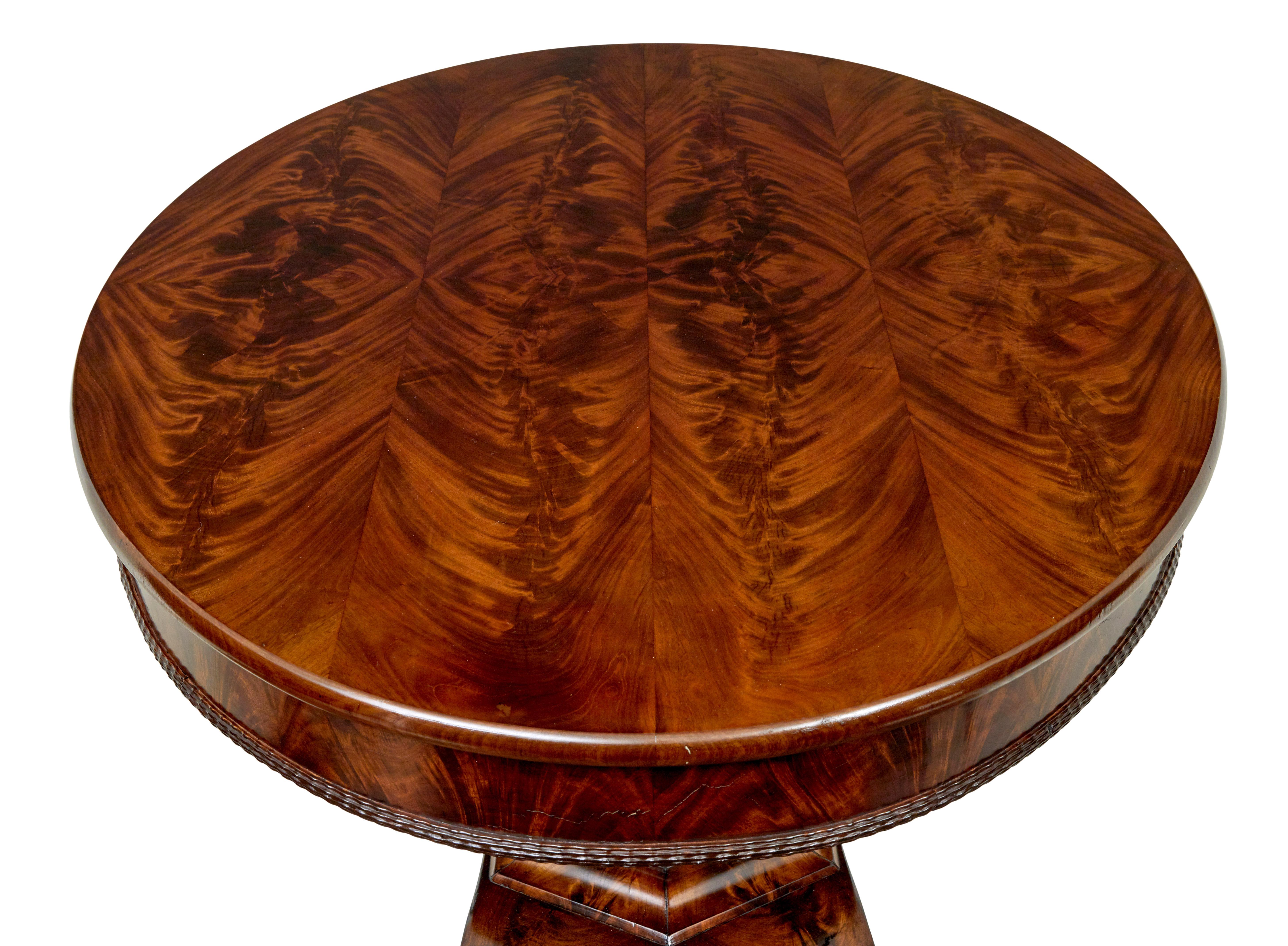 Leather Mid 19th Century Swedish center table with writing slope For Sale