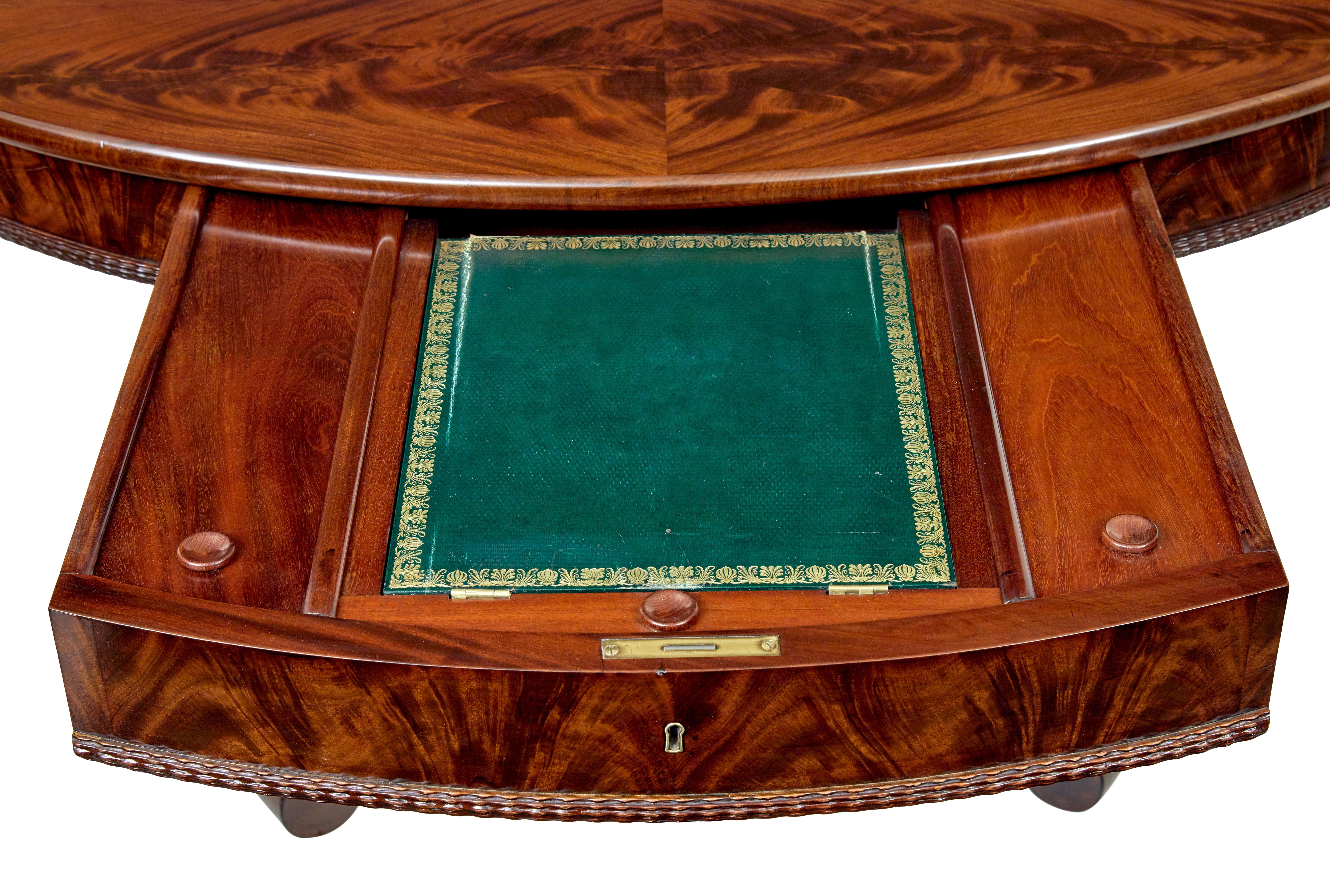 Mid 19th Century Swedish center table with writing slope For Sale 1