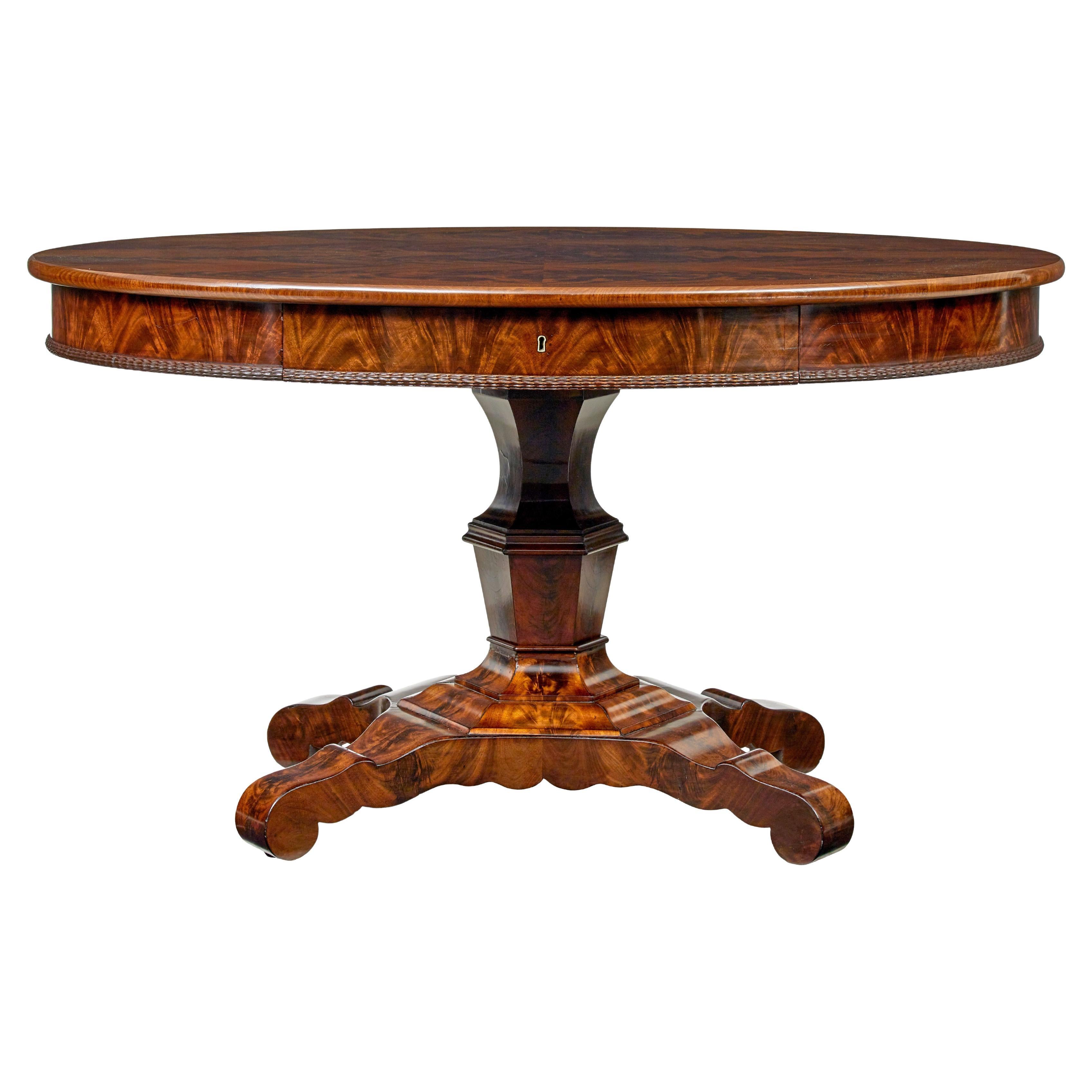 Mid 19th Century Swedish center table with writing slope For Sale