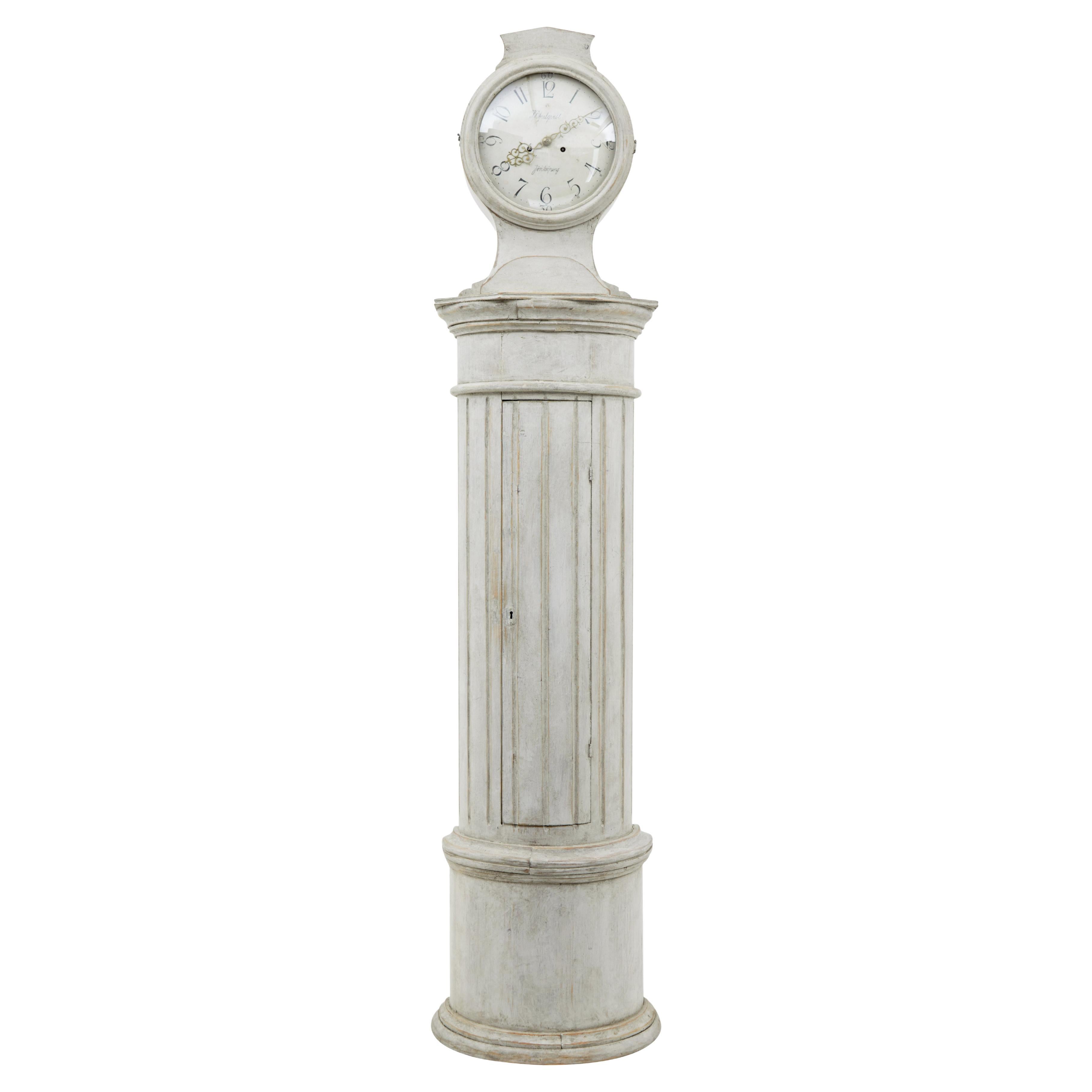 Mid-19th Century Swedish Decorative Column Long Case Clock